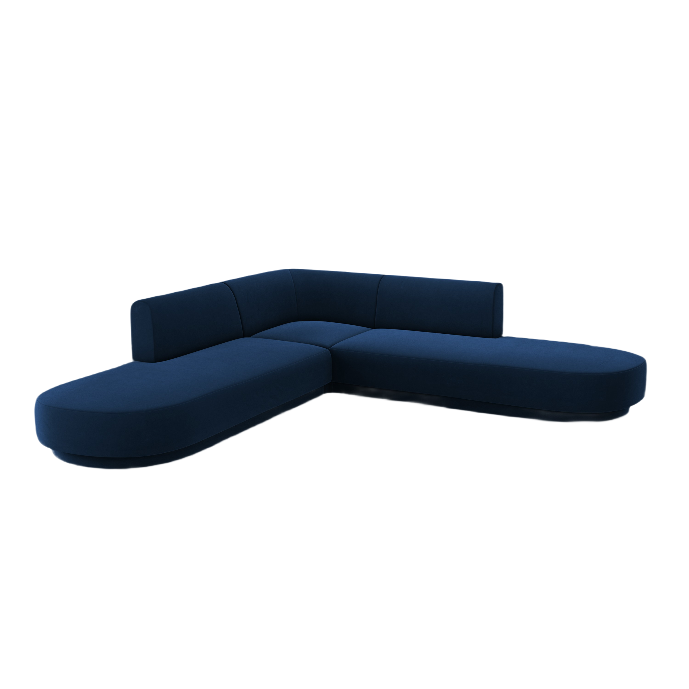 Symmetrical Open Velvet Corner Sofa MILEY Royal Blue [Monika corrected]