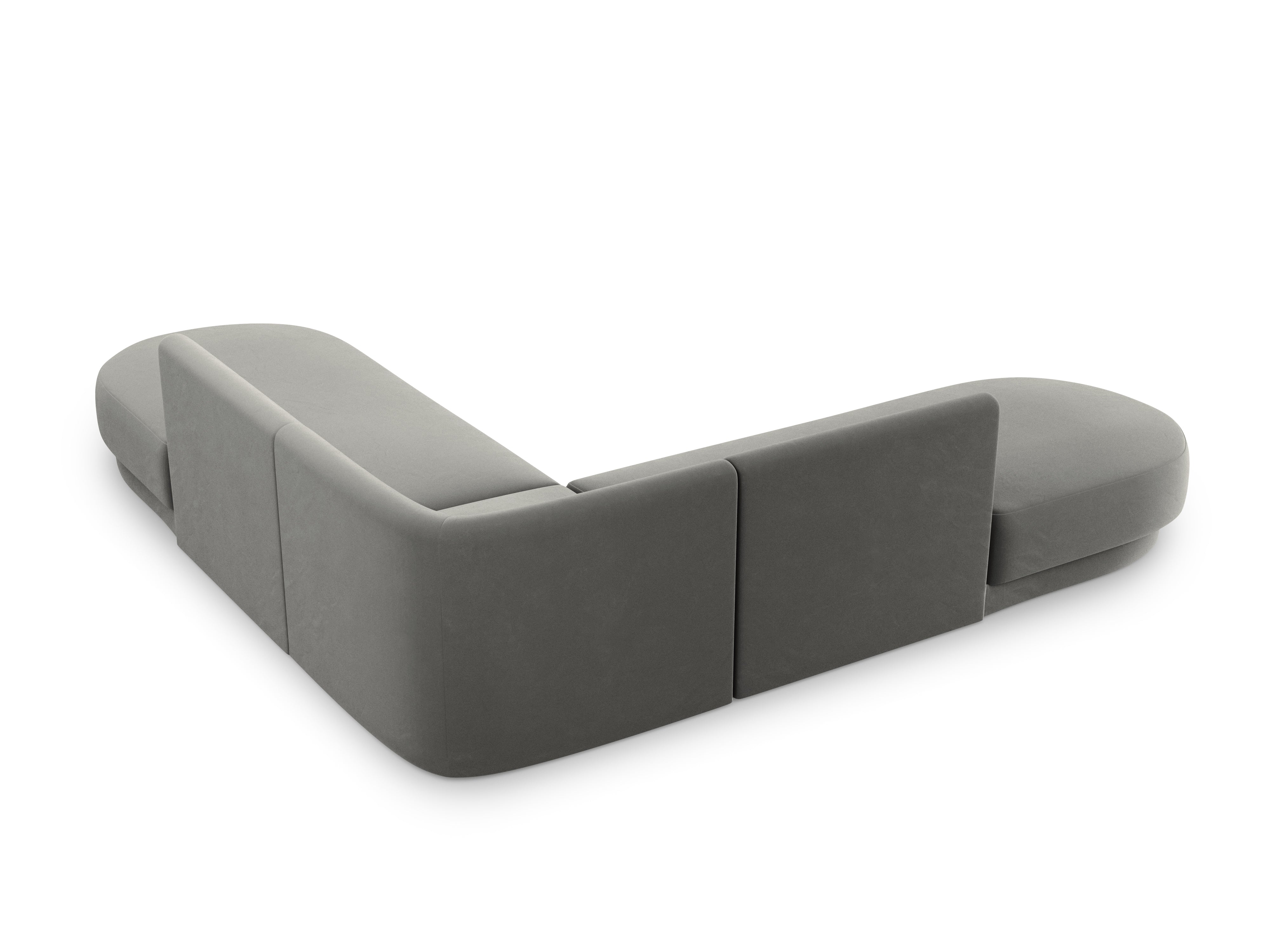 Narożnik aksamitny symetryczny otwarty MILEY jasnoszary Micadoni    Eye on Design
