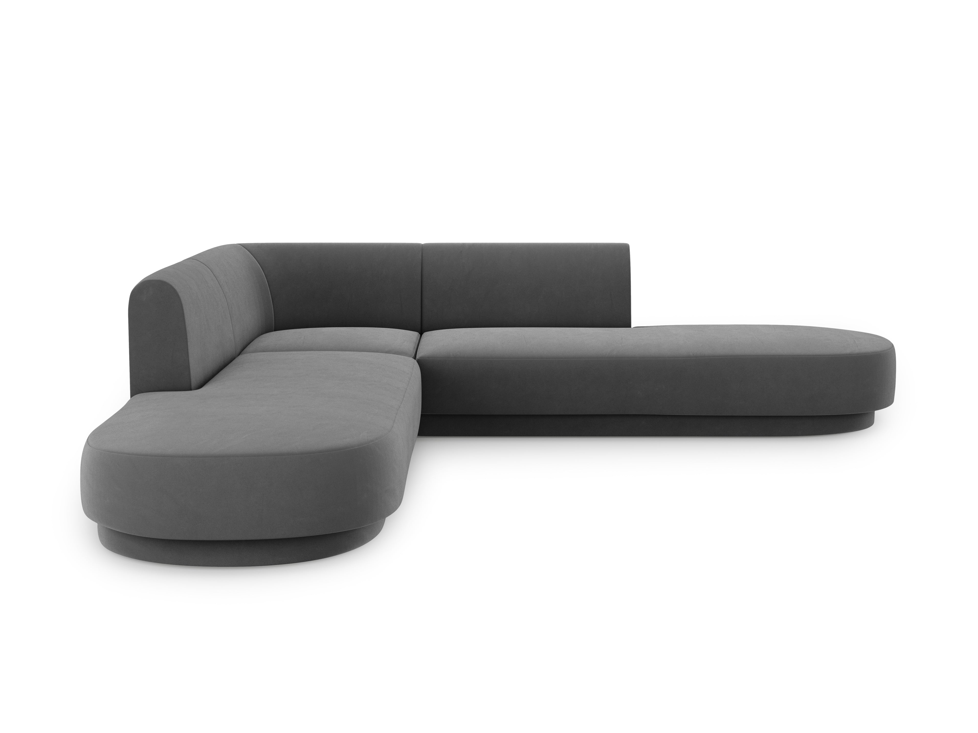 Narożnik aksamitny symetryczny otwarty MILEY ciemnoszary Micadoni    Eye on Design