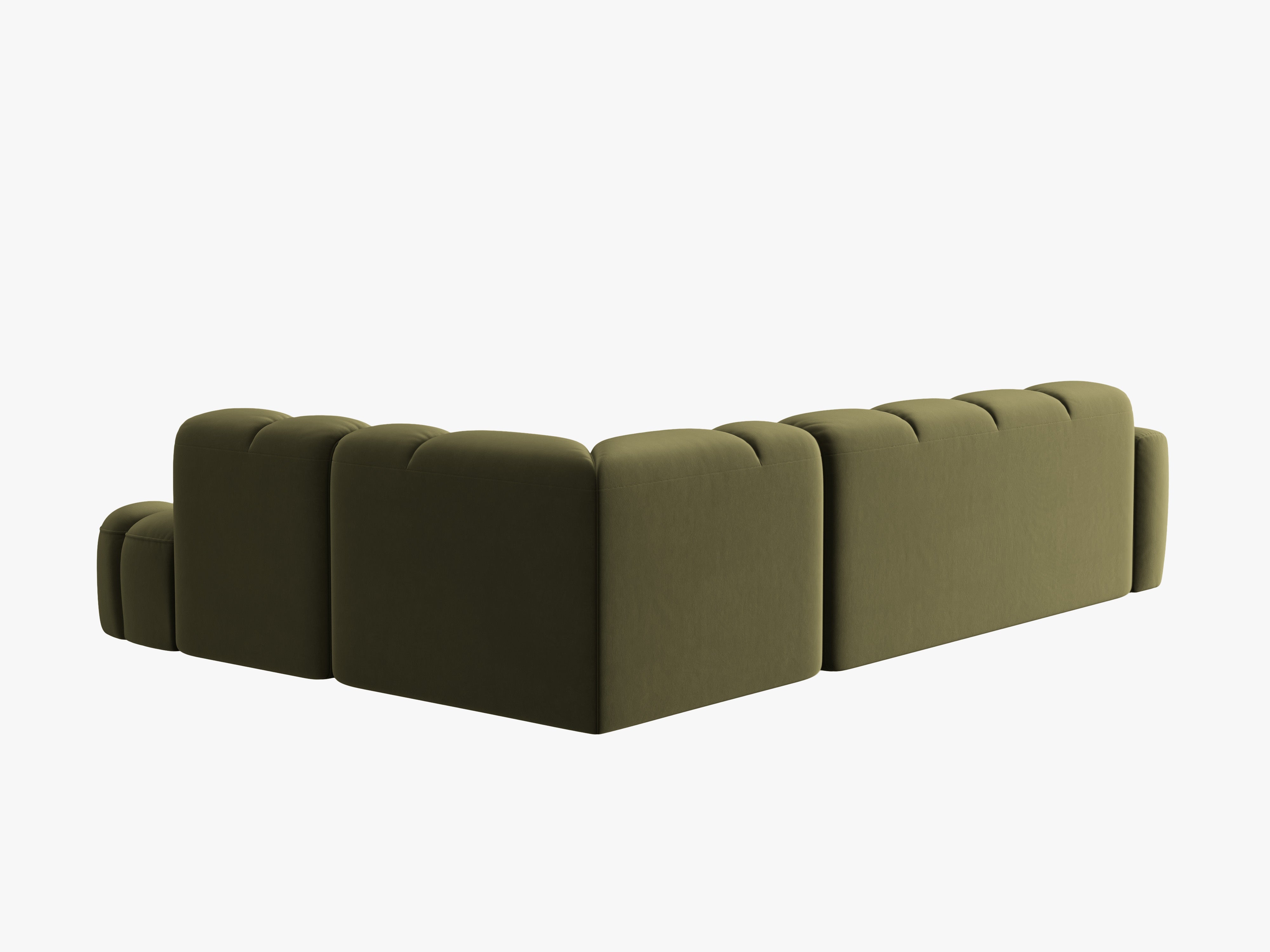Samt-Ecksofa rechts LISA hellgrün [Monika] [Julia spr]