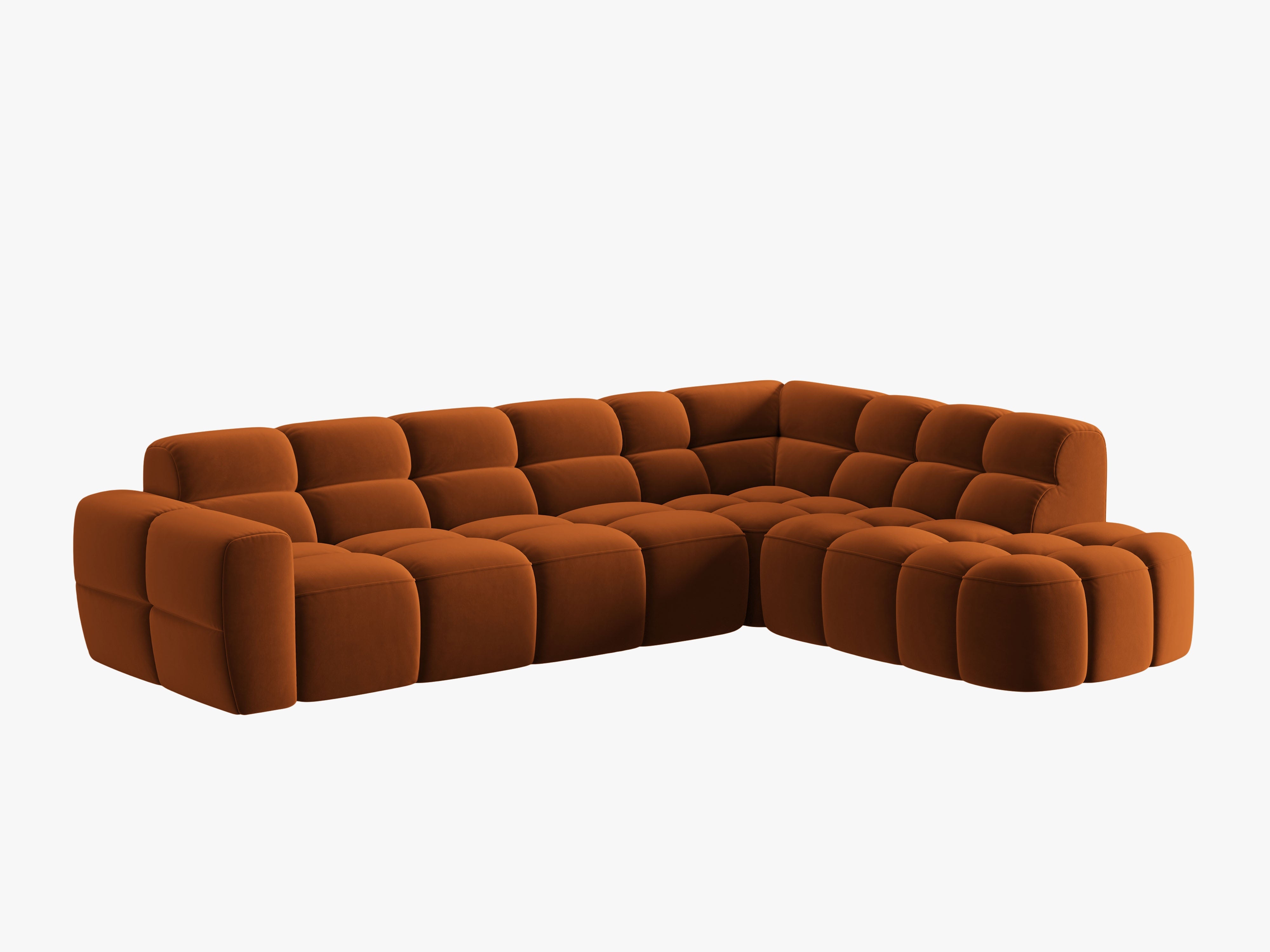Samt-Ecksofa rechts LISA terracotta [Monika] [Julia spr]