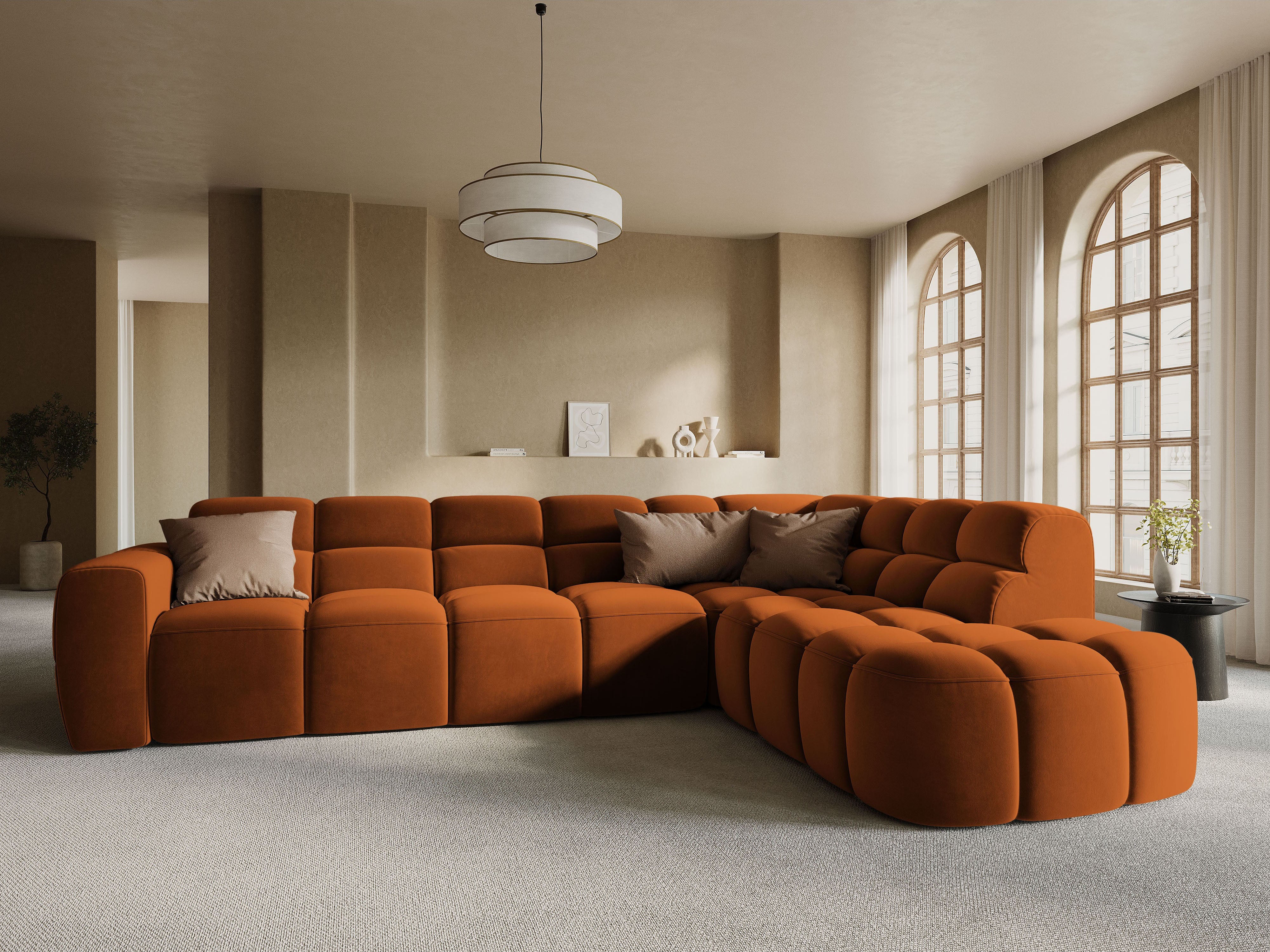 Sofa mit rechter Ecke LISA terrakotta Chenille