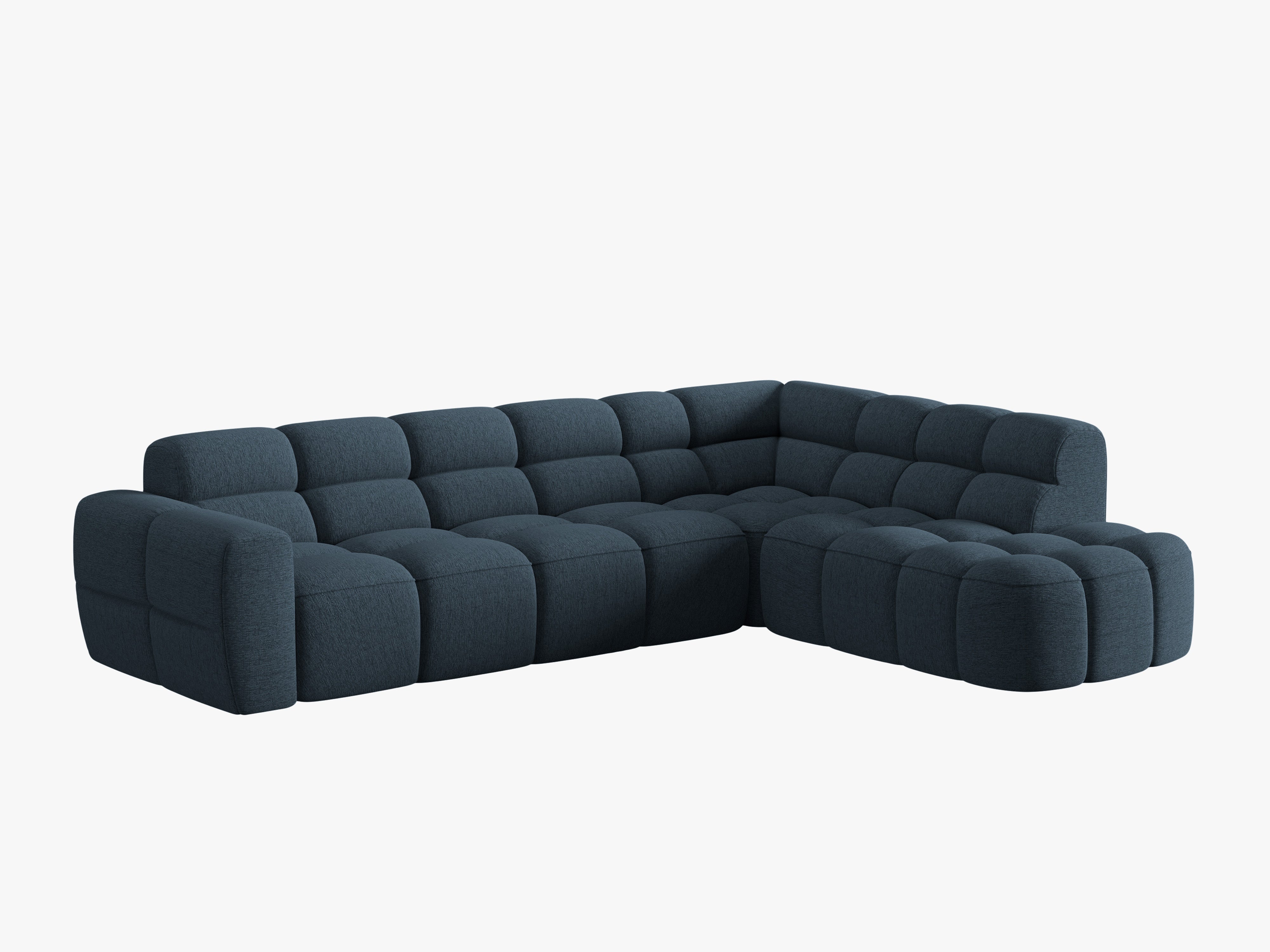 Sofa mit rechter Ecke LISA dunkelblaues Chenille