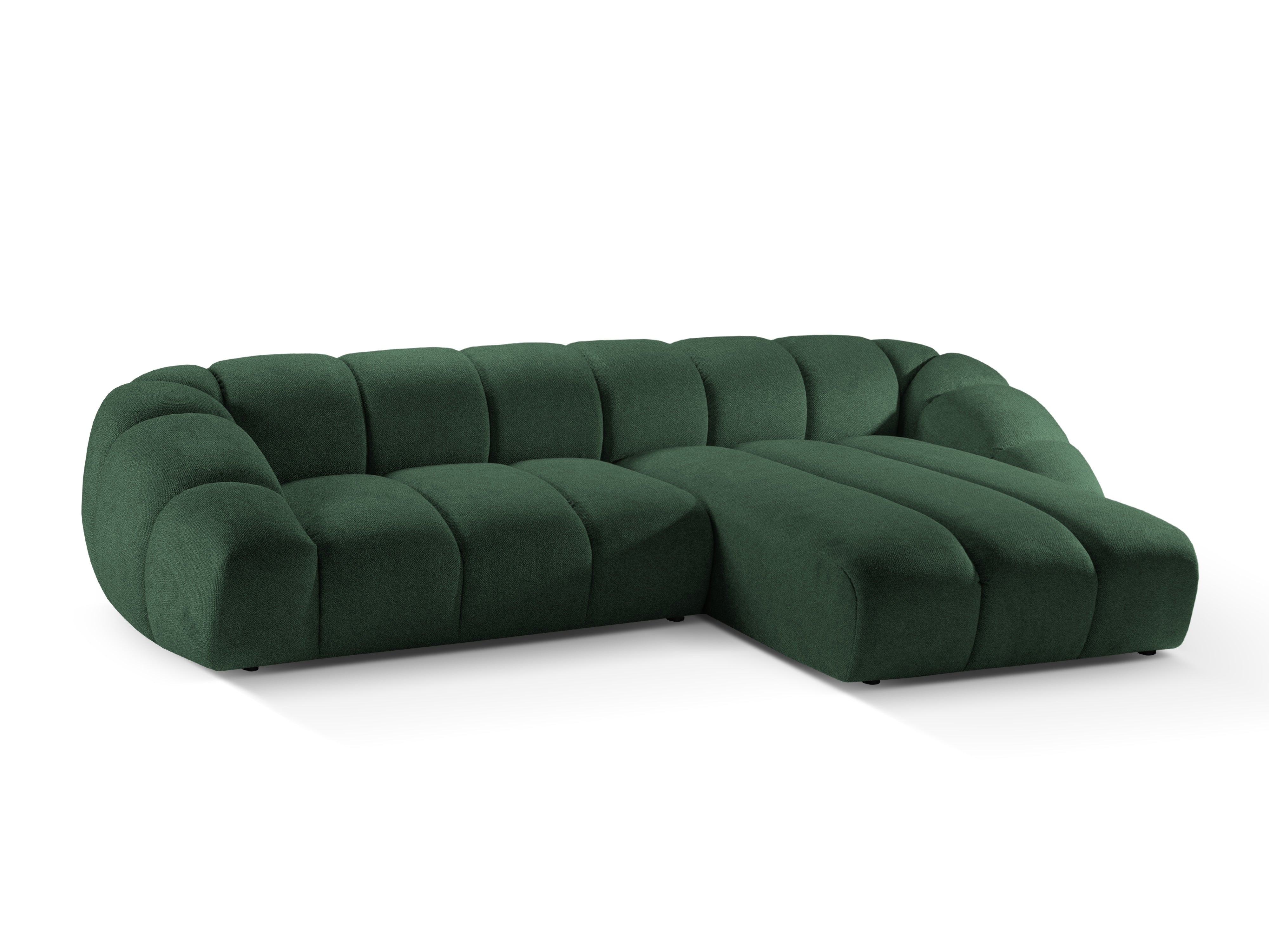Velvet Right Corner Sofa, "Diana", 4 Seats, Green, 334x182x72
Made in Europe