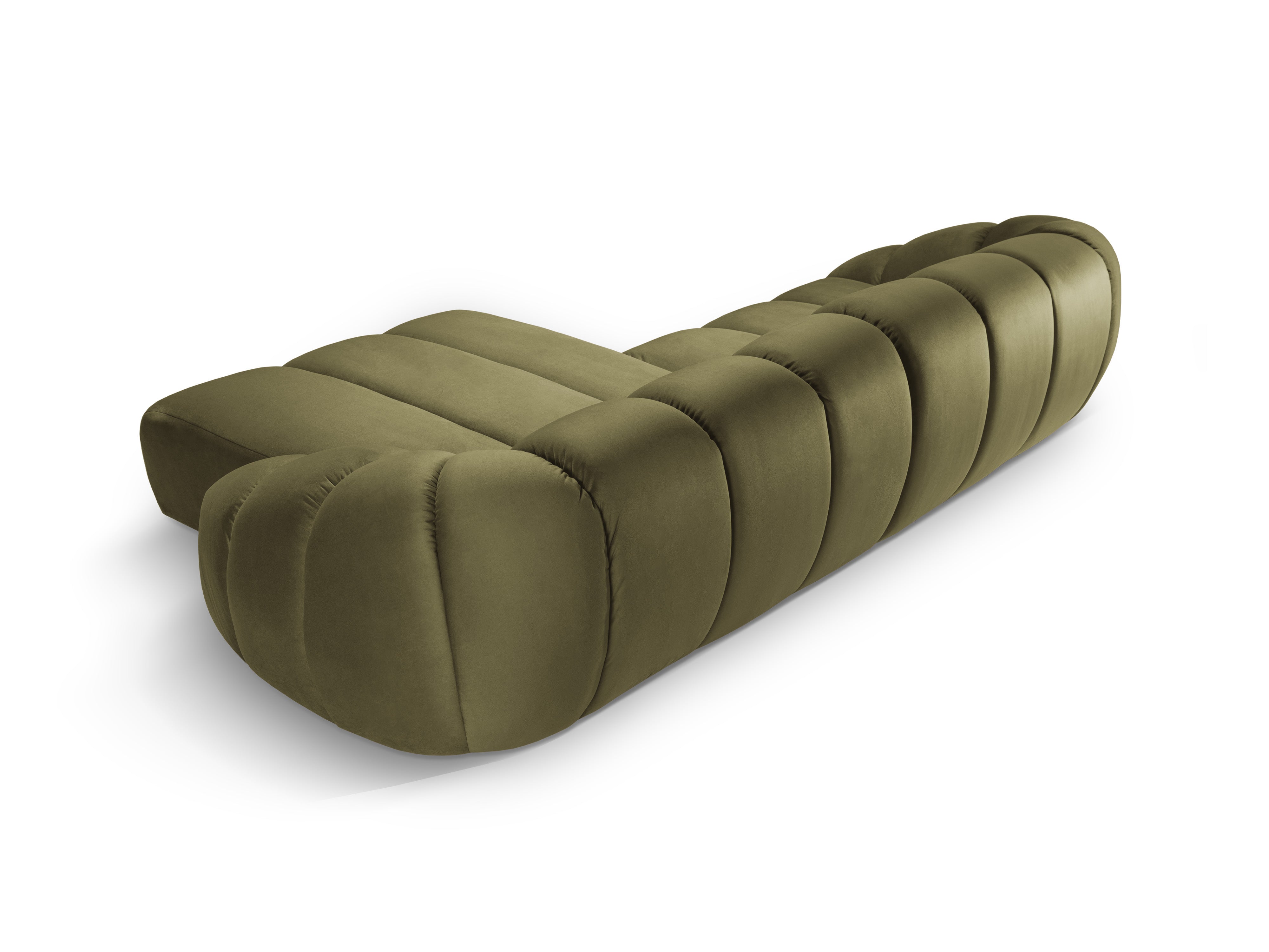 Velvet Right Corner Sofa, "Diana", 4 Seats, Green, 334x182x72
Made in Europe