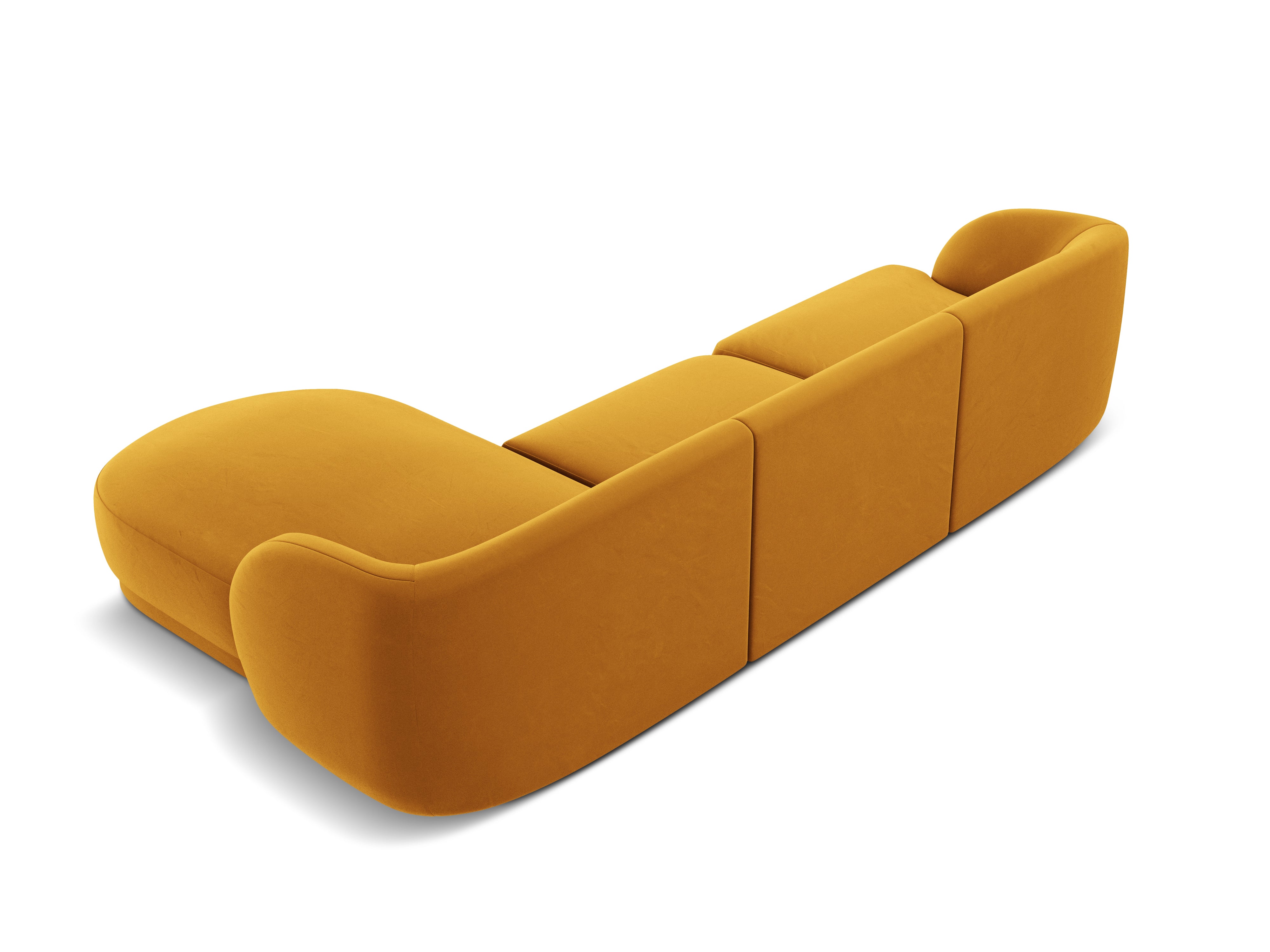 Narożnik aksamitny 4-osobowy prawostronny MILEY żółty Micadoni    Eye on Design