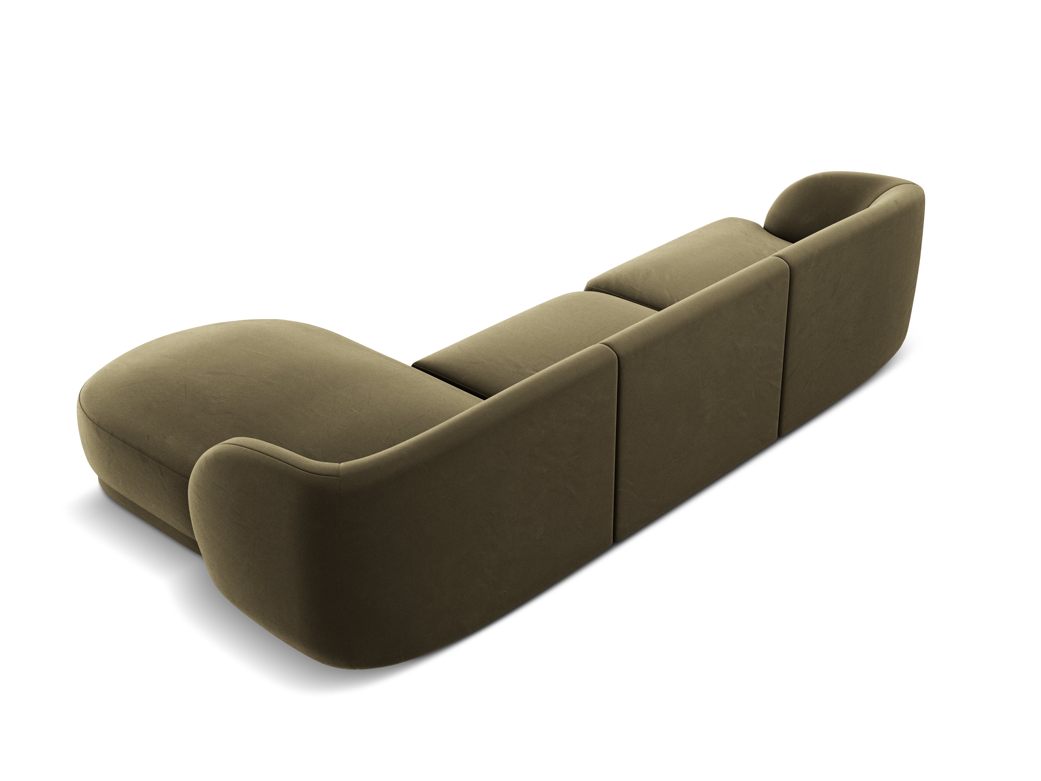 Narożnik aksamitny 4-osobowy prawostronny MILEY zielony Micadoni    Eye on Design