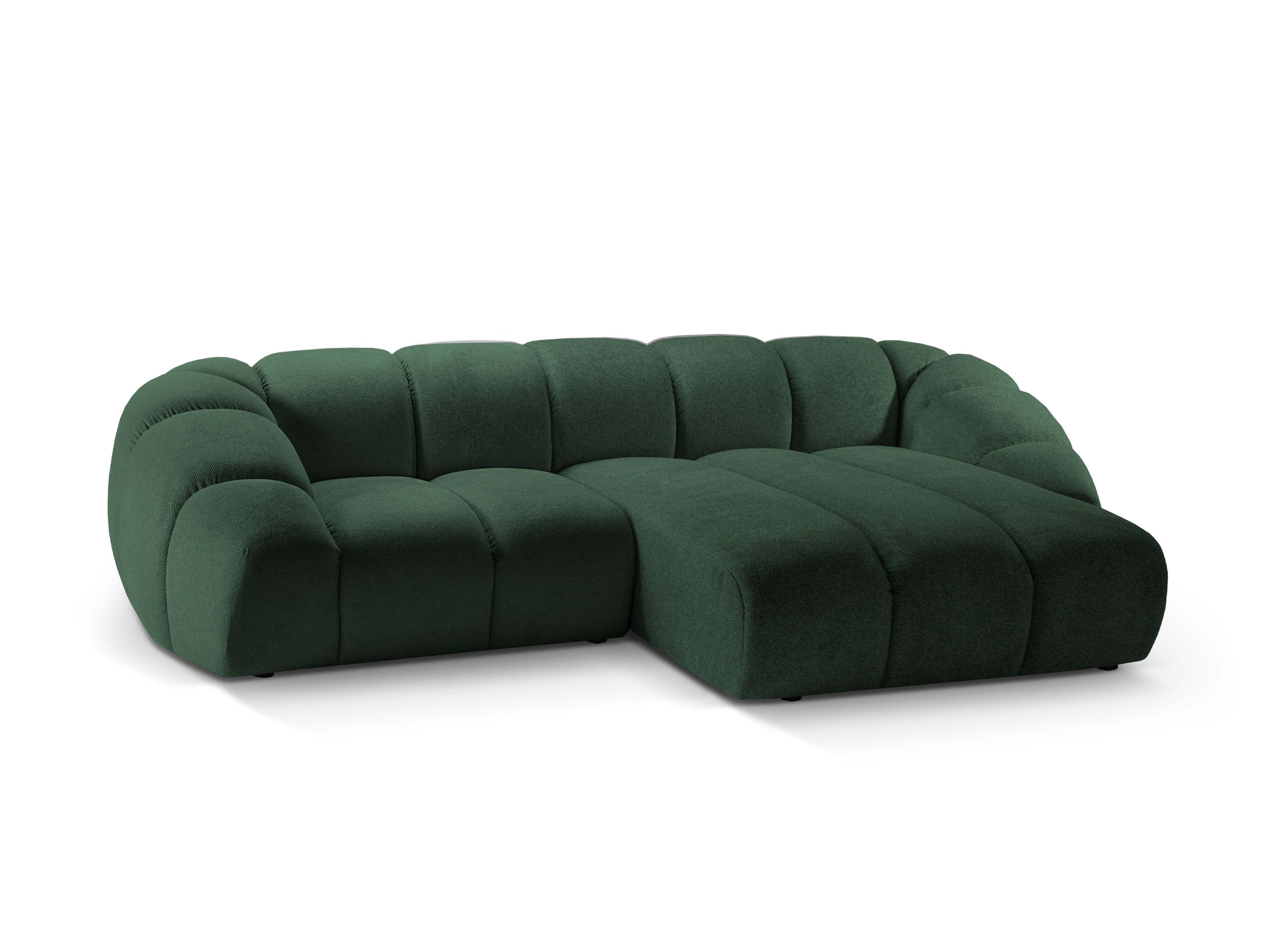 Right-facing 3-seater corner sofa DIANA dark green chenille [Monika]