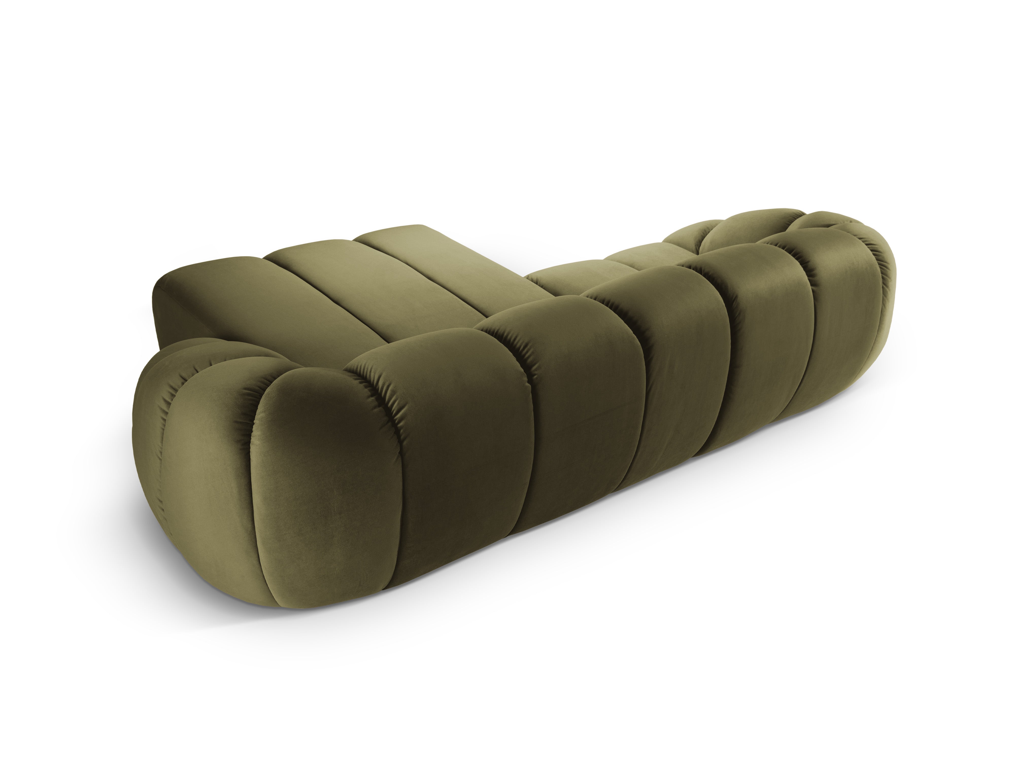 Velvet Right Corner Sofa, "Diana", 3 Seats, Green, 294x182x72
Made in Europe