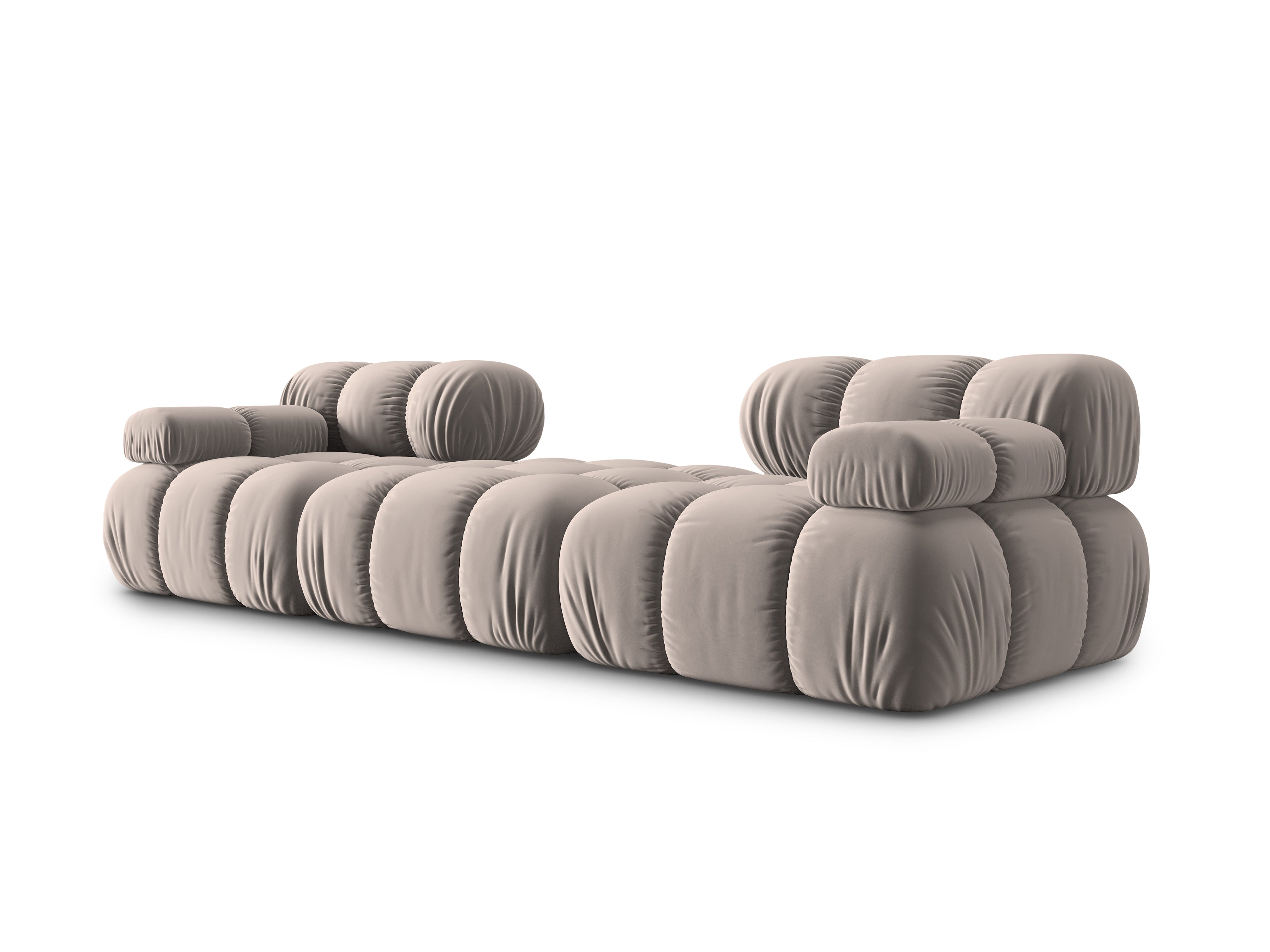 Narożnik modułowy aksamitny 3-osobowy BELLIS cappuccino, Micadoni, Eye on Design