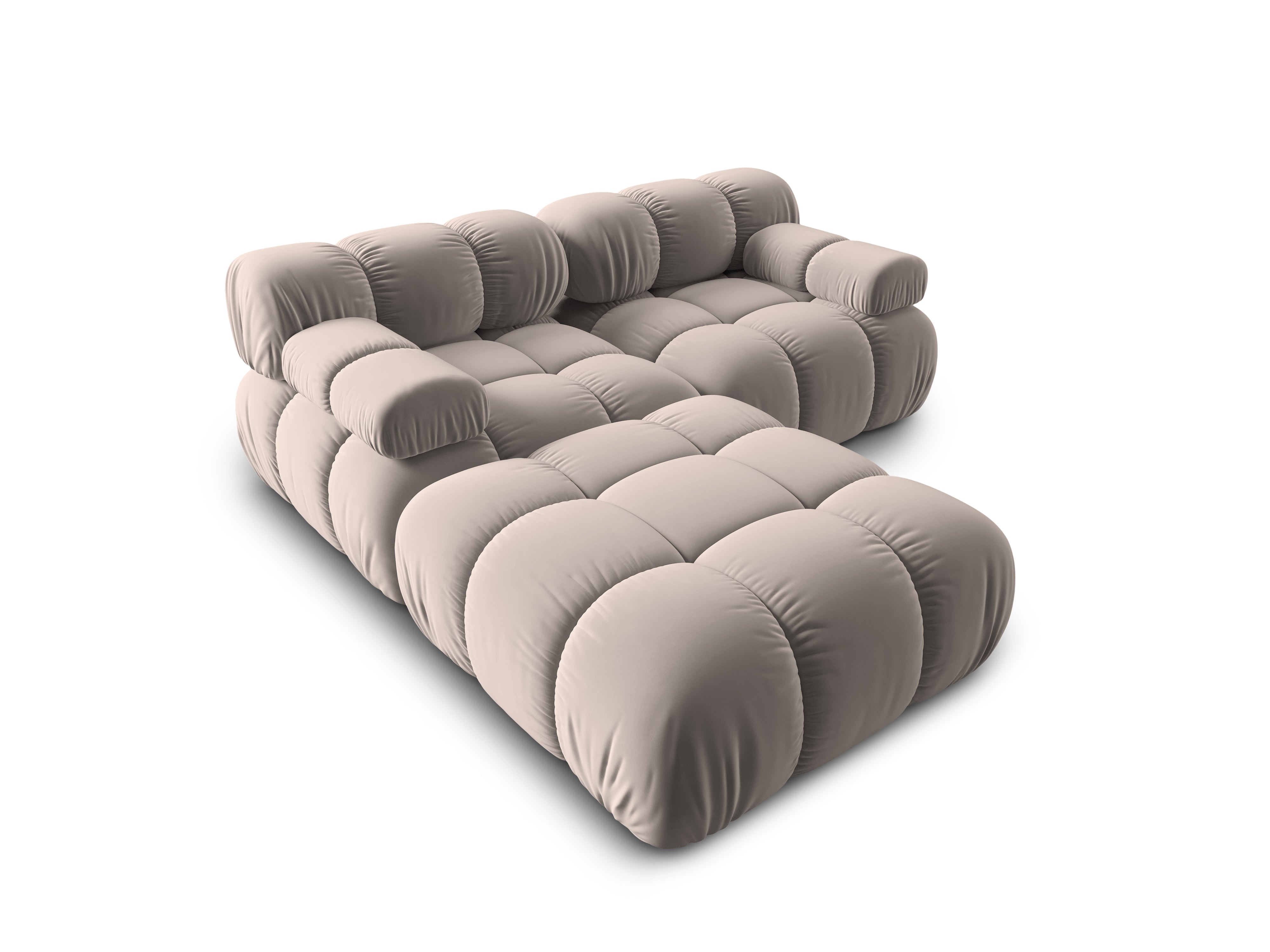 Narożnik modułowy aksamitny 3-osobowy BELLIS cappuccino, Micadoni, Eye on Design
