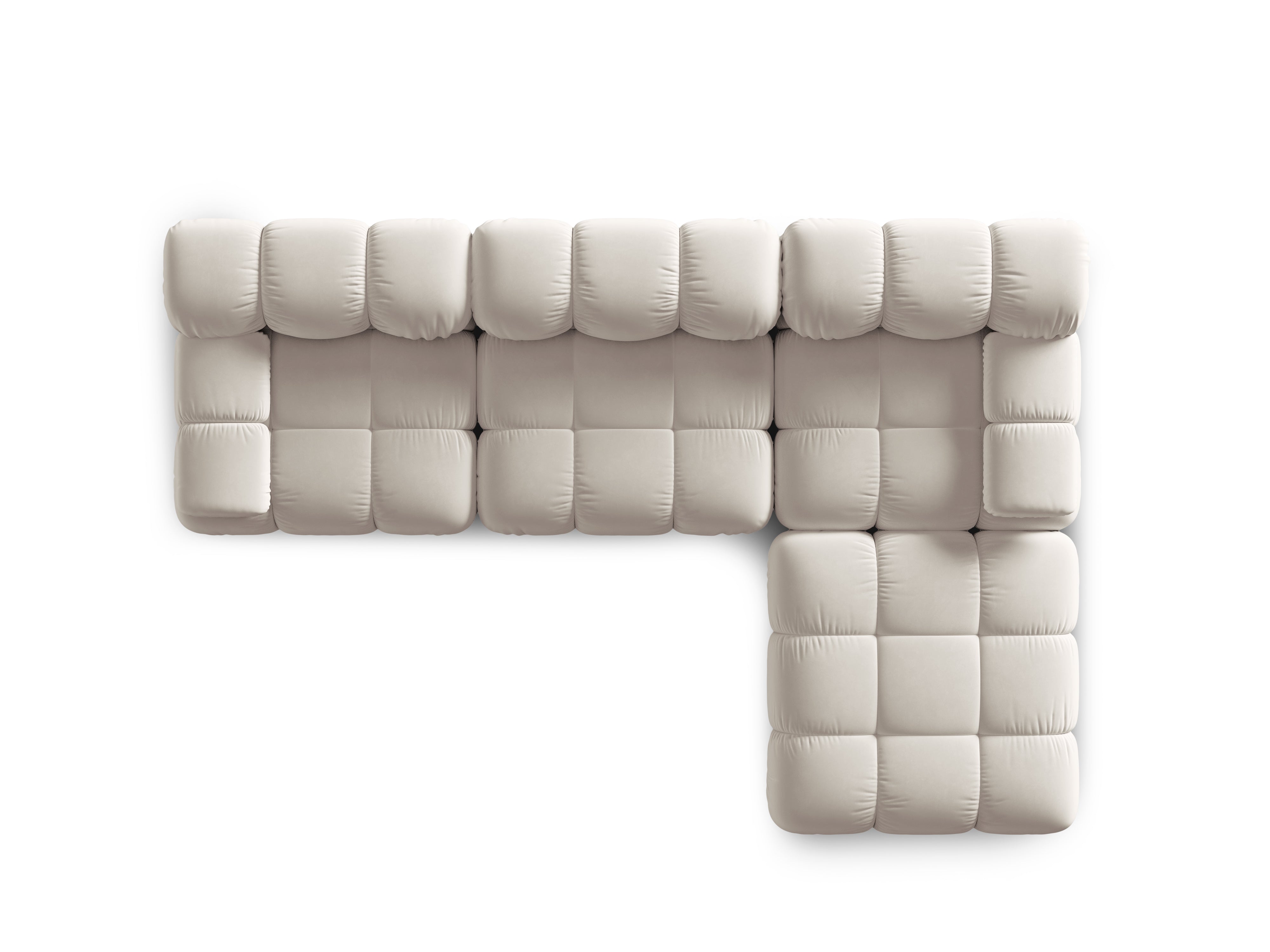 Narożnik modułowy aksamitny 4-osobowy BELLIS jasnobeżowy, Micadoni, Eye on Design