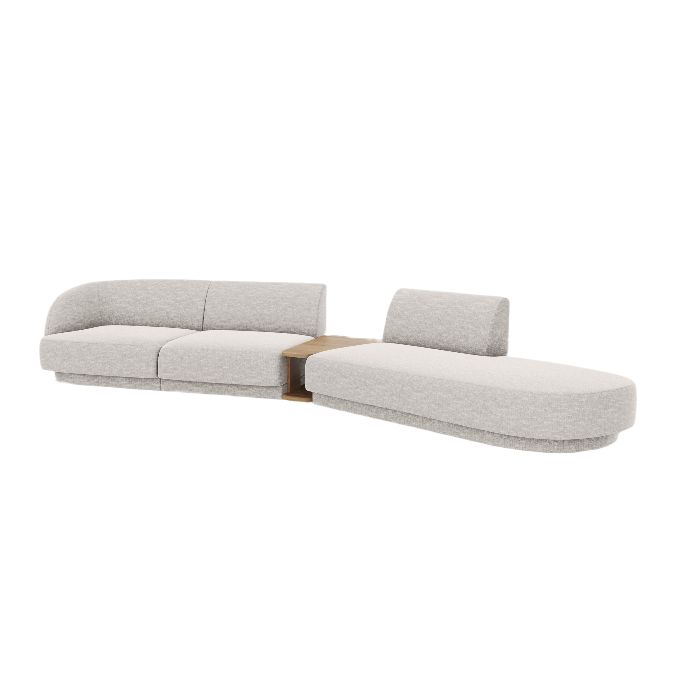 Modulares Sofa mit Tisch, 4-Sitzer MILEY, graues Chenille