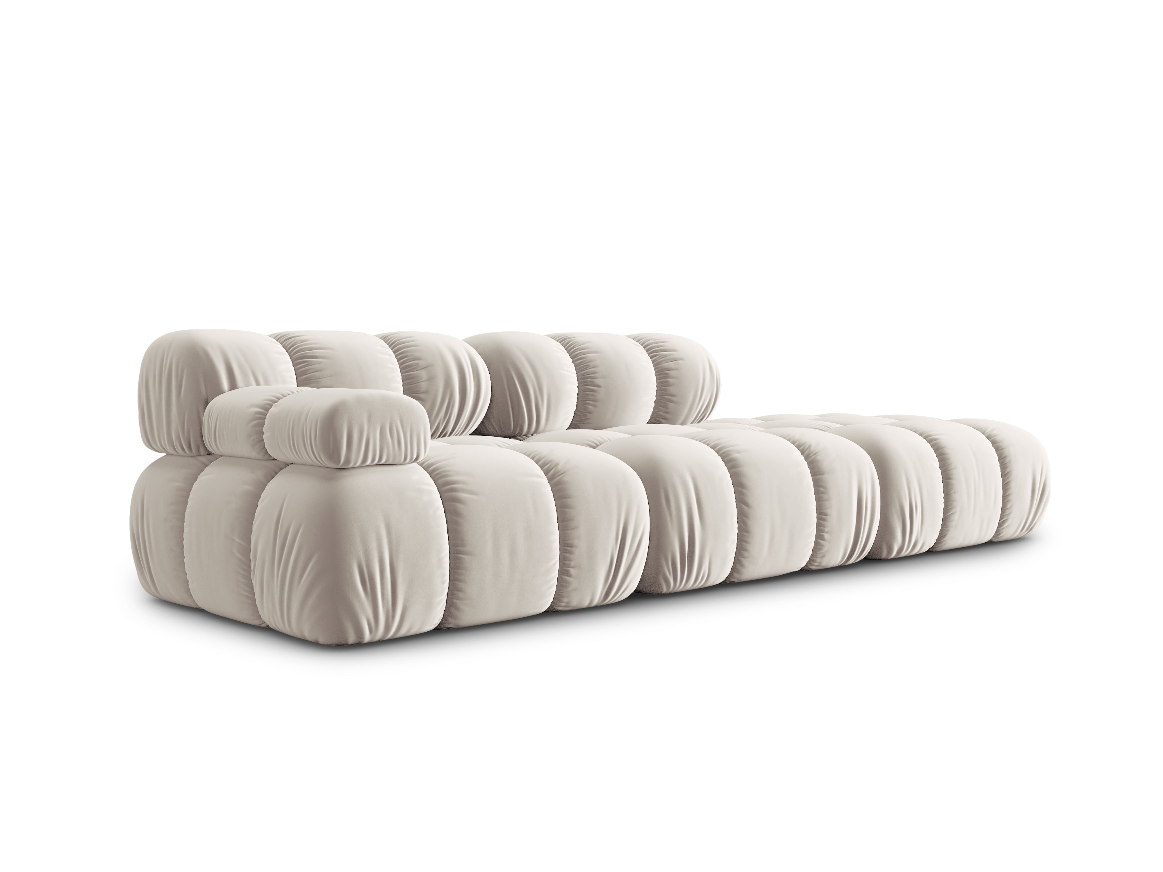 Sofa modułowa aksamitna 4-osobowa BELLIS jasnobeżowy, Micadoni, Eye on Design