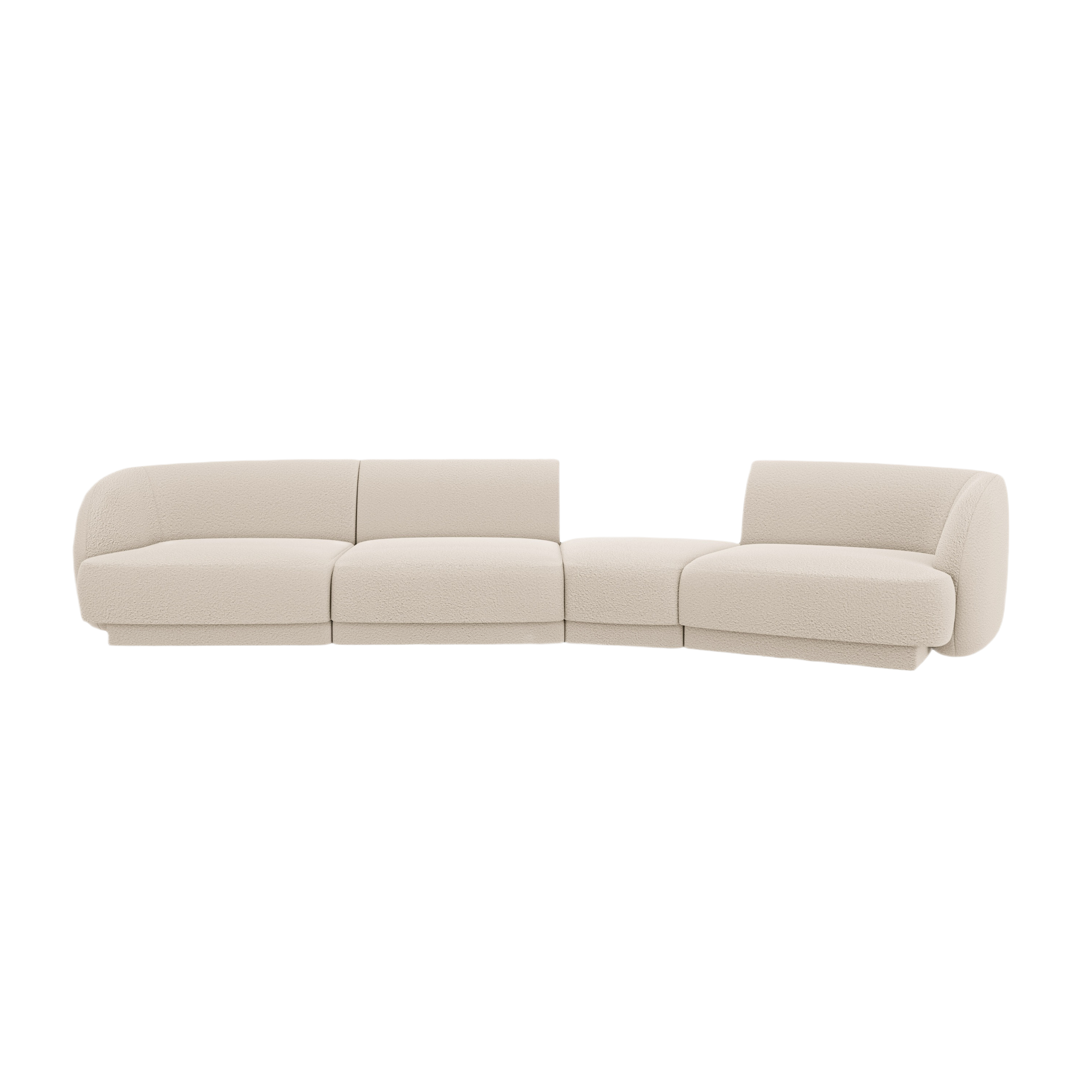 Right-facing modular sofa for 6 people MILEY beige boucle