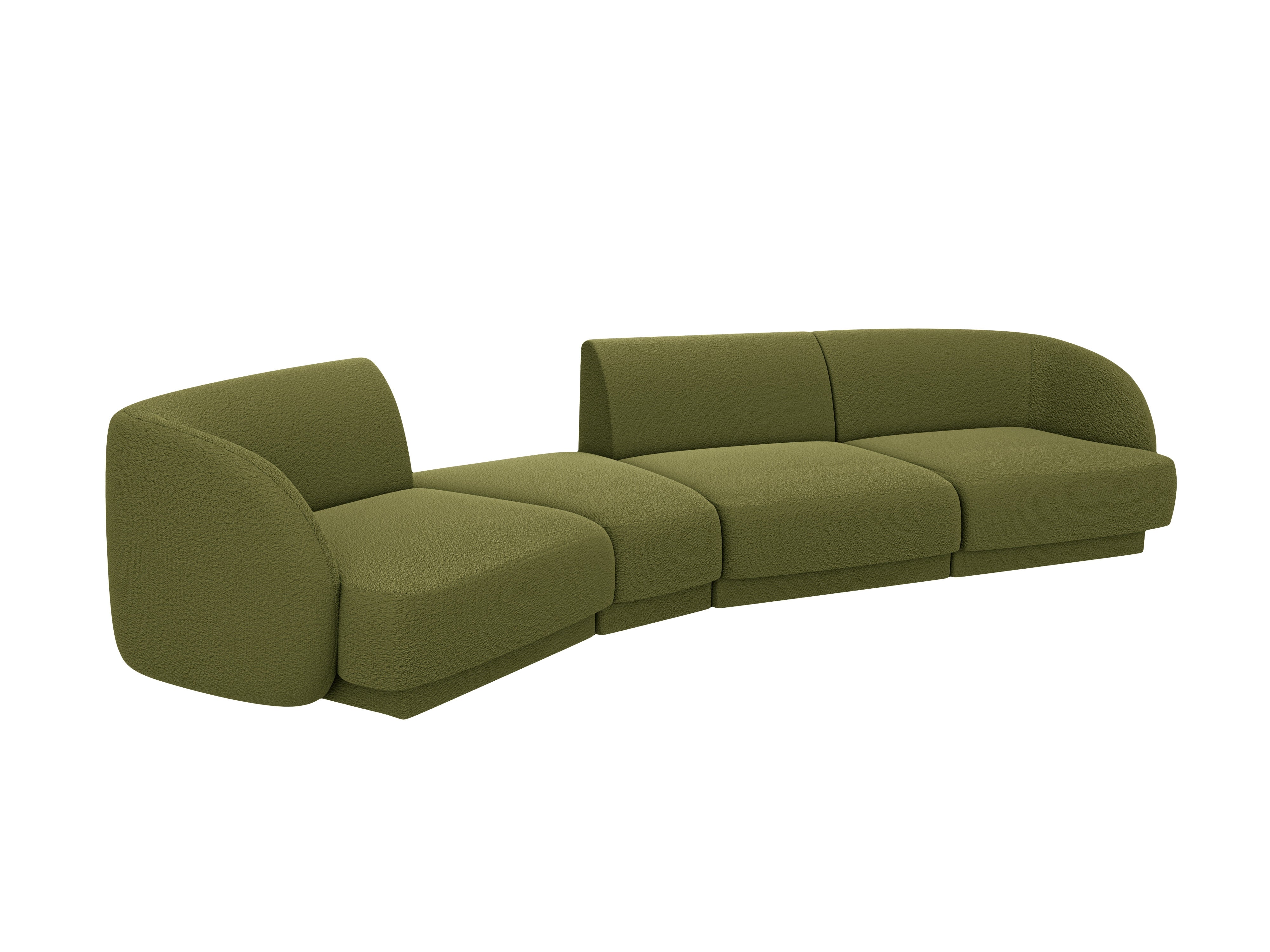 Sofa modułowa lewostronna 6-osobowa MILEY zielony boucle