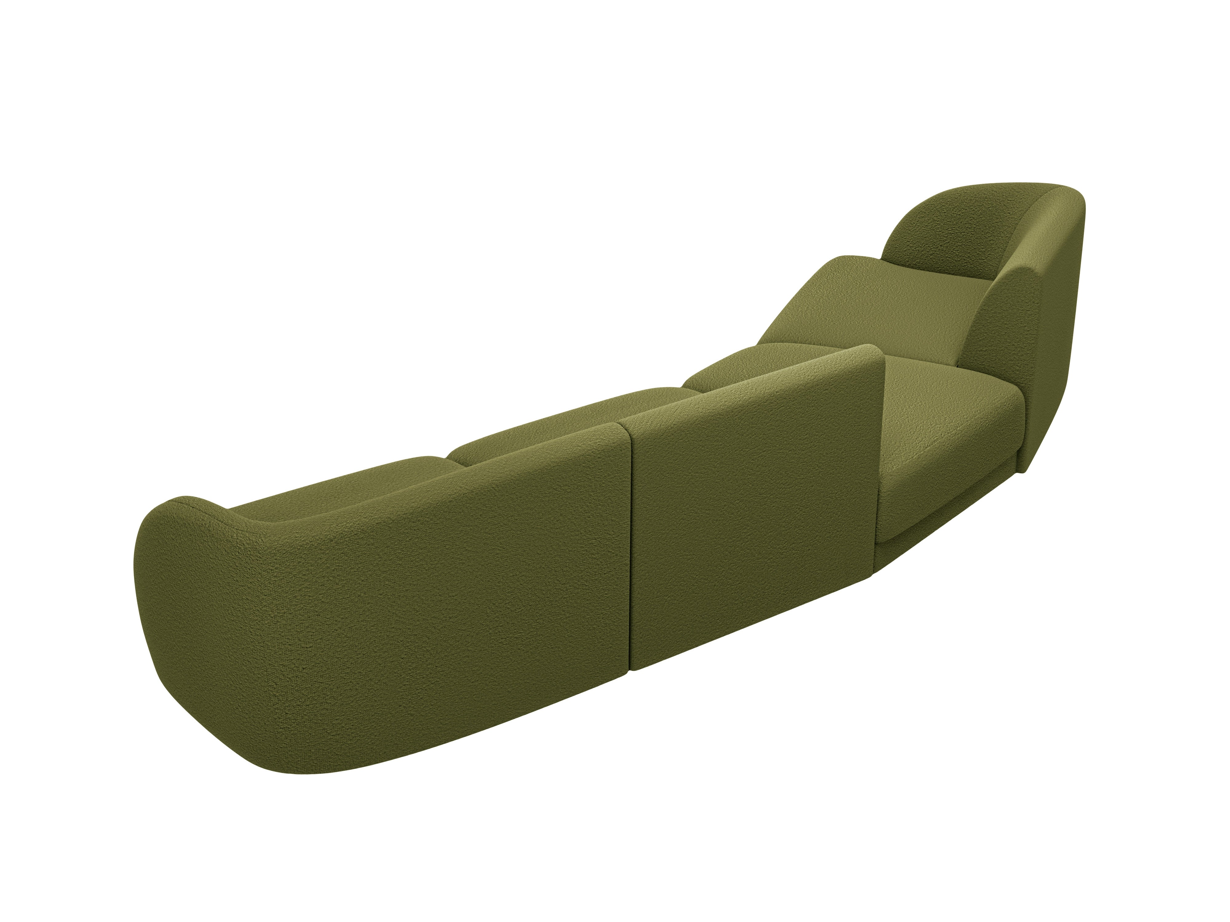 Sofa modułowa lewostronna 6-osobowa MILEY zielony boucle