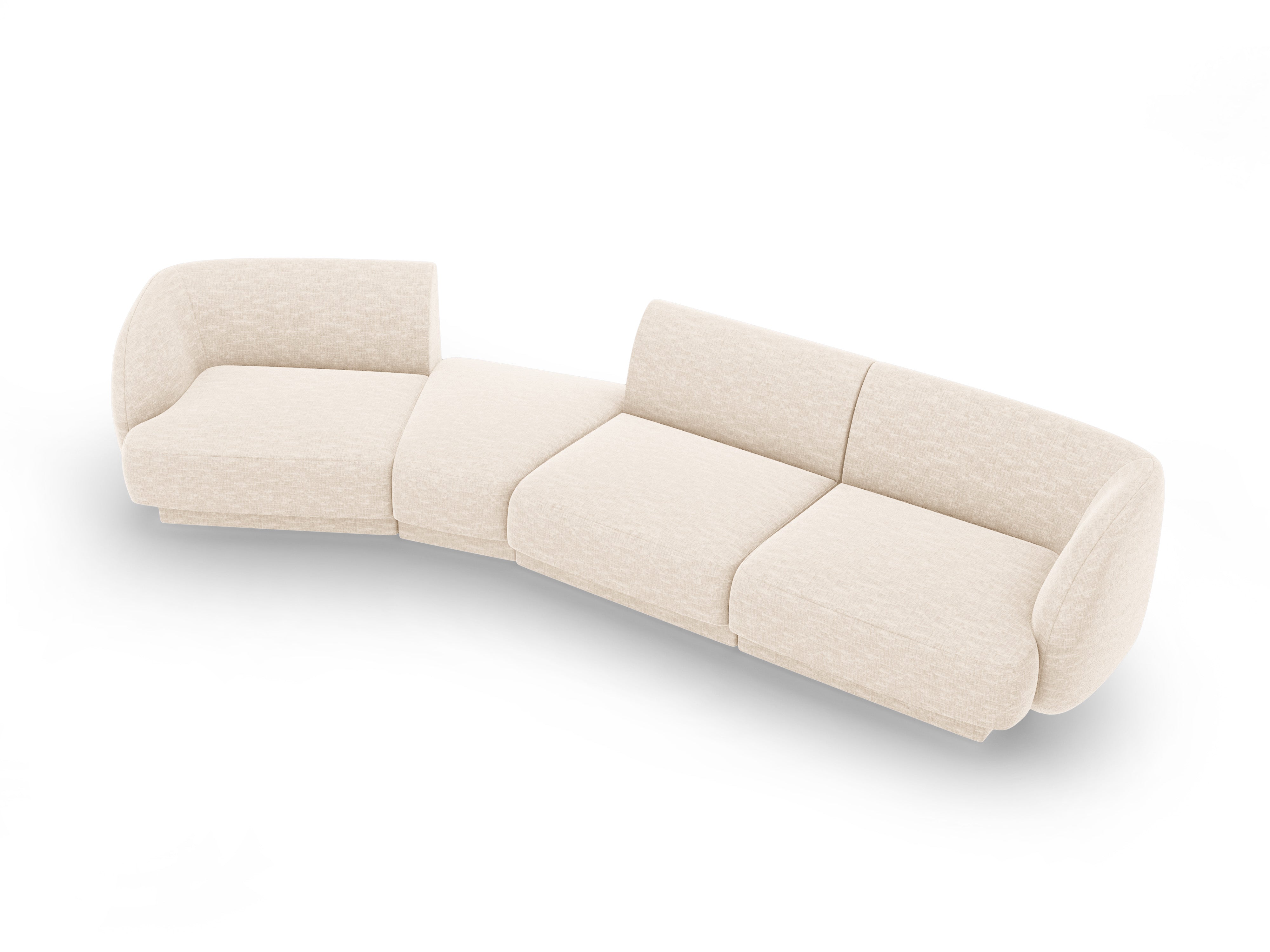 Sofa modułowa lewostronna 6-osobowa MILEY jasnobeżowy szenil jedwabisty