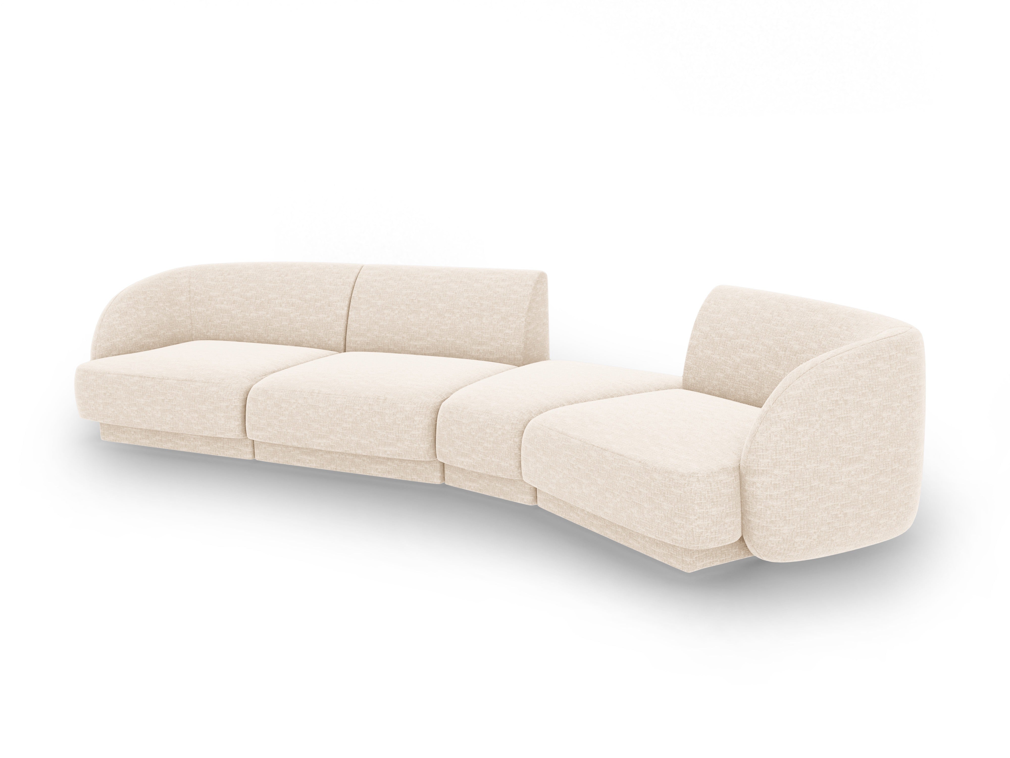 Sofa modułowa prawostronna 6-osobowa MILEY jasnobeżowy szenil jedwabisty
