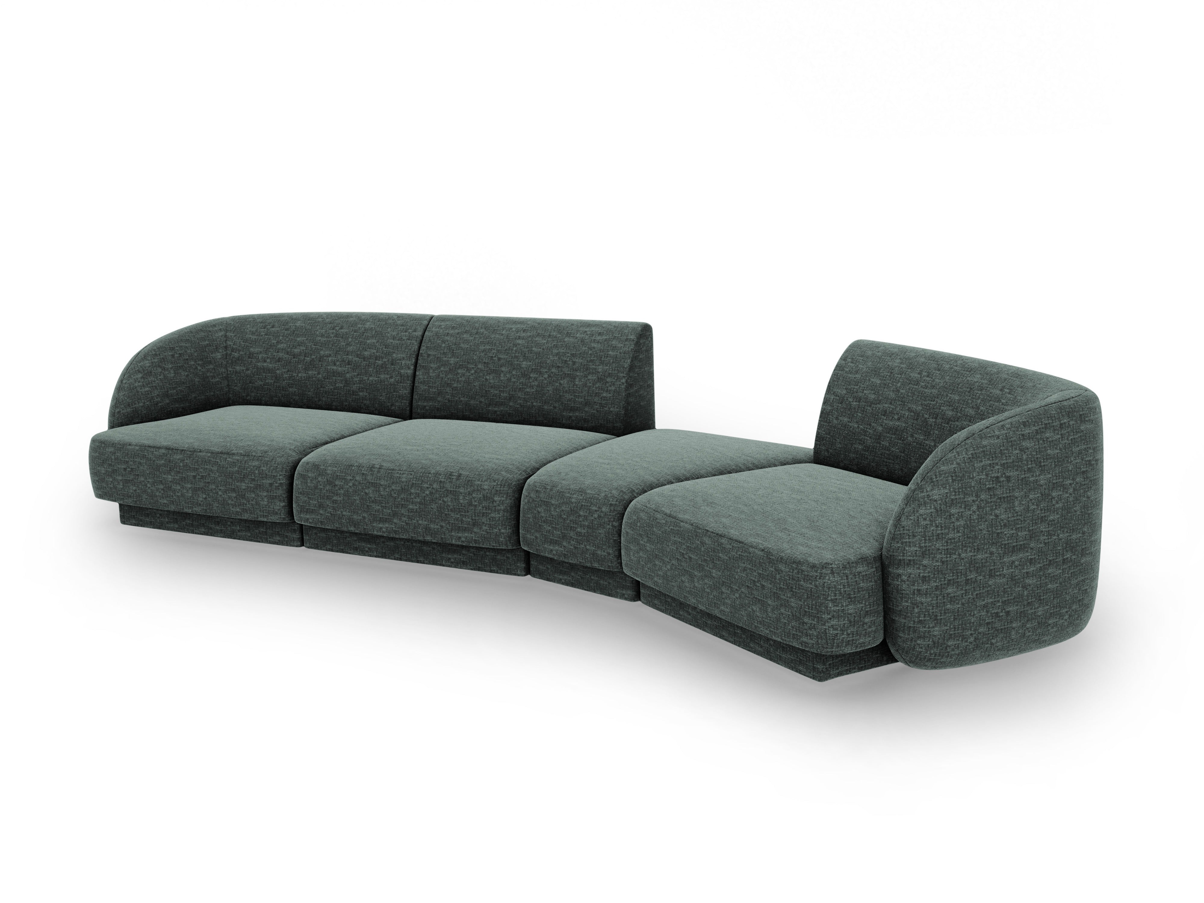 Modularsofa rechtsseitig für 6 Personen MILEY petrol samtig