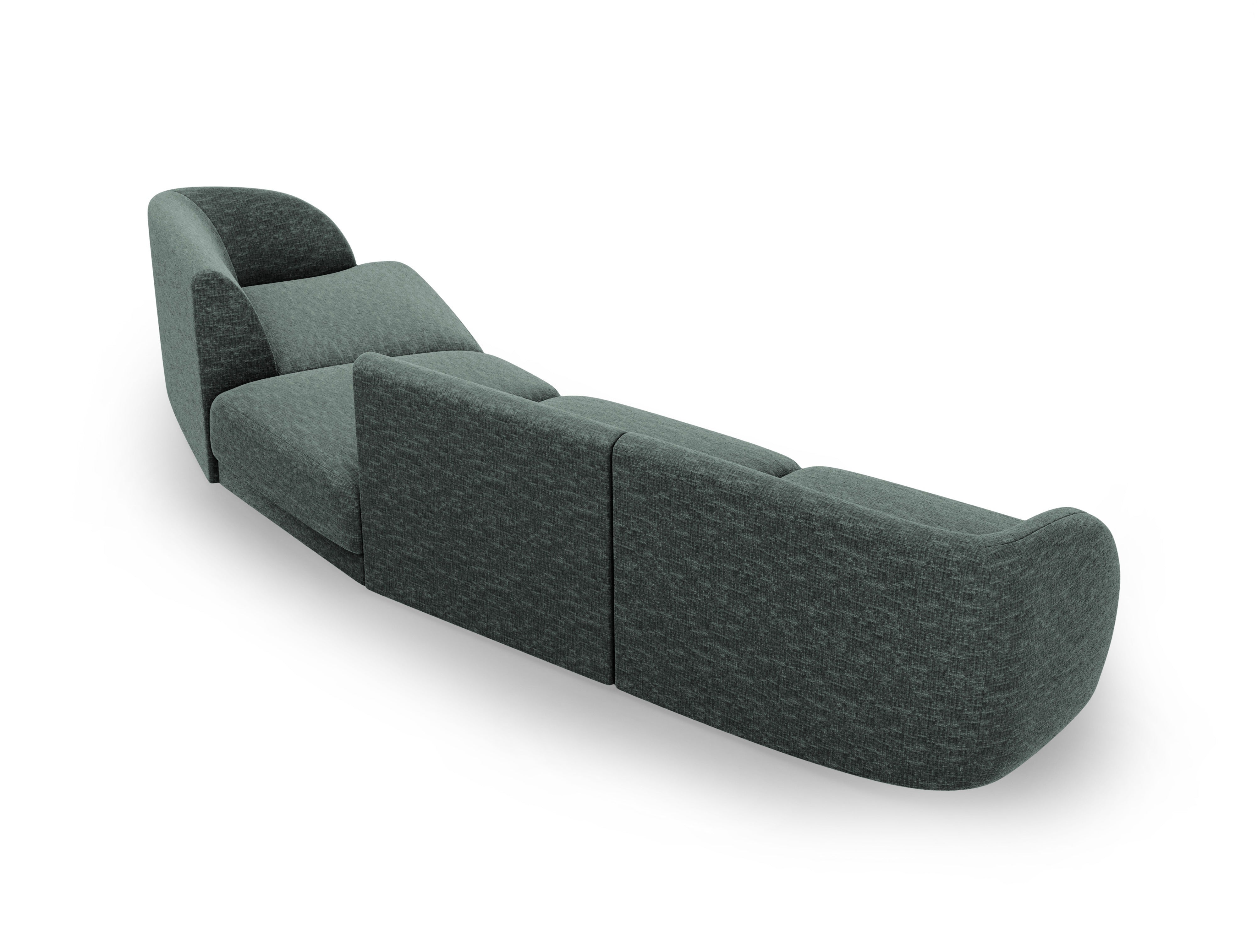 Modularsofa rechtsseitig für 6 Personen MILEY petrol samtig