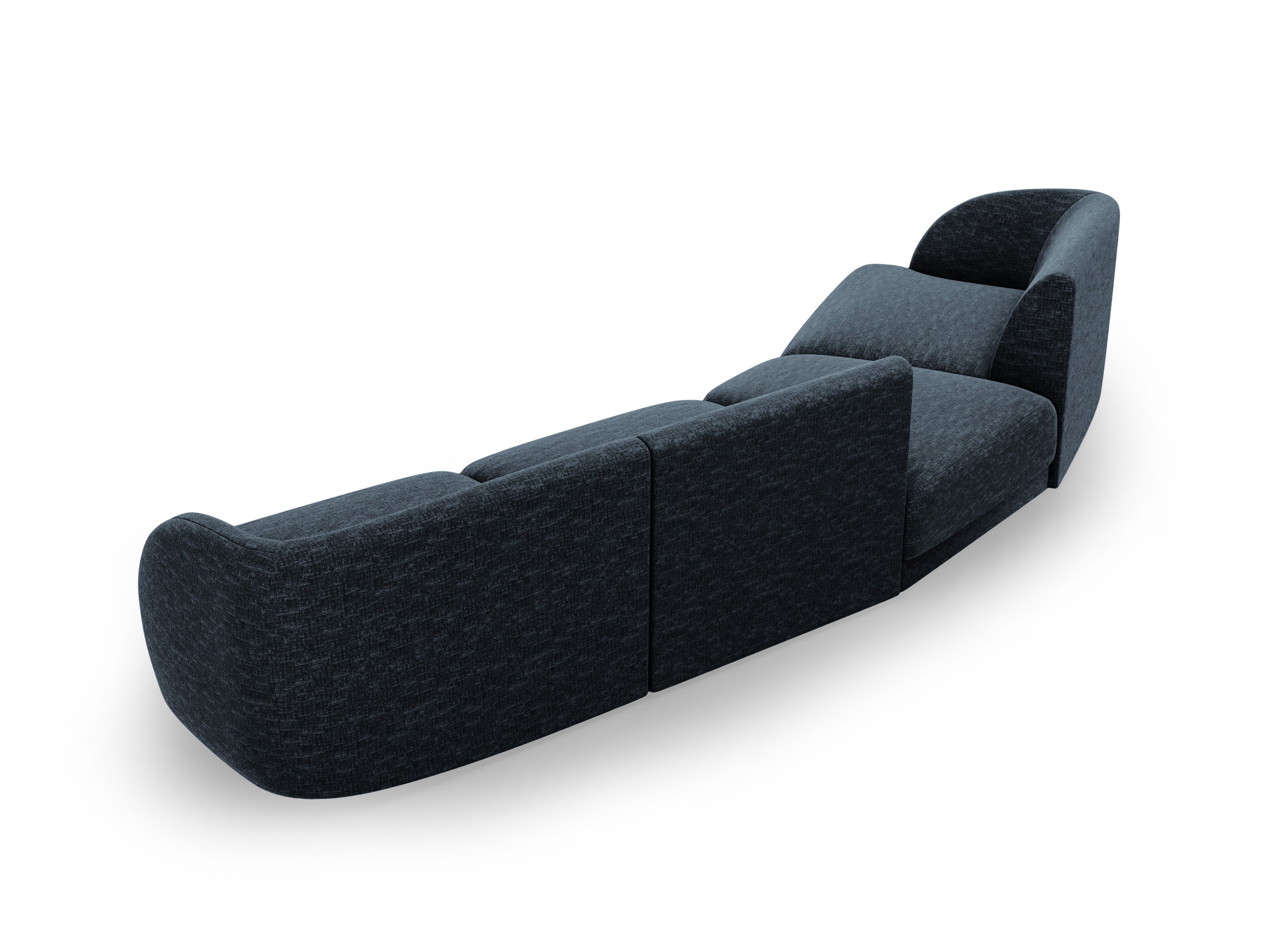 Modulares Sofa linksseitig für 6 Personen MILEY königsblau samtig