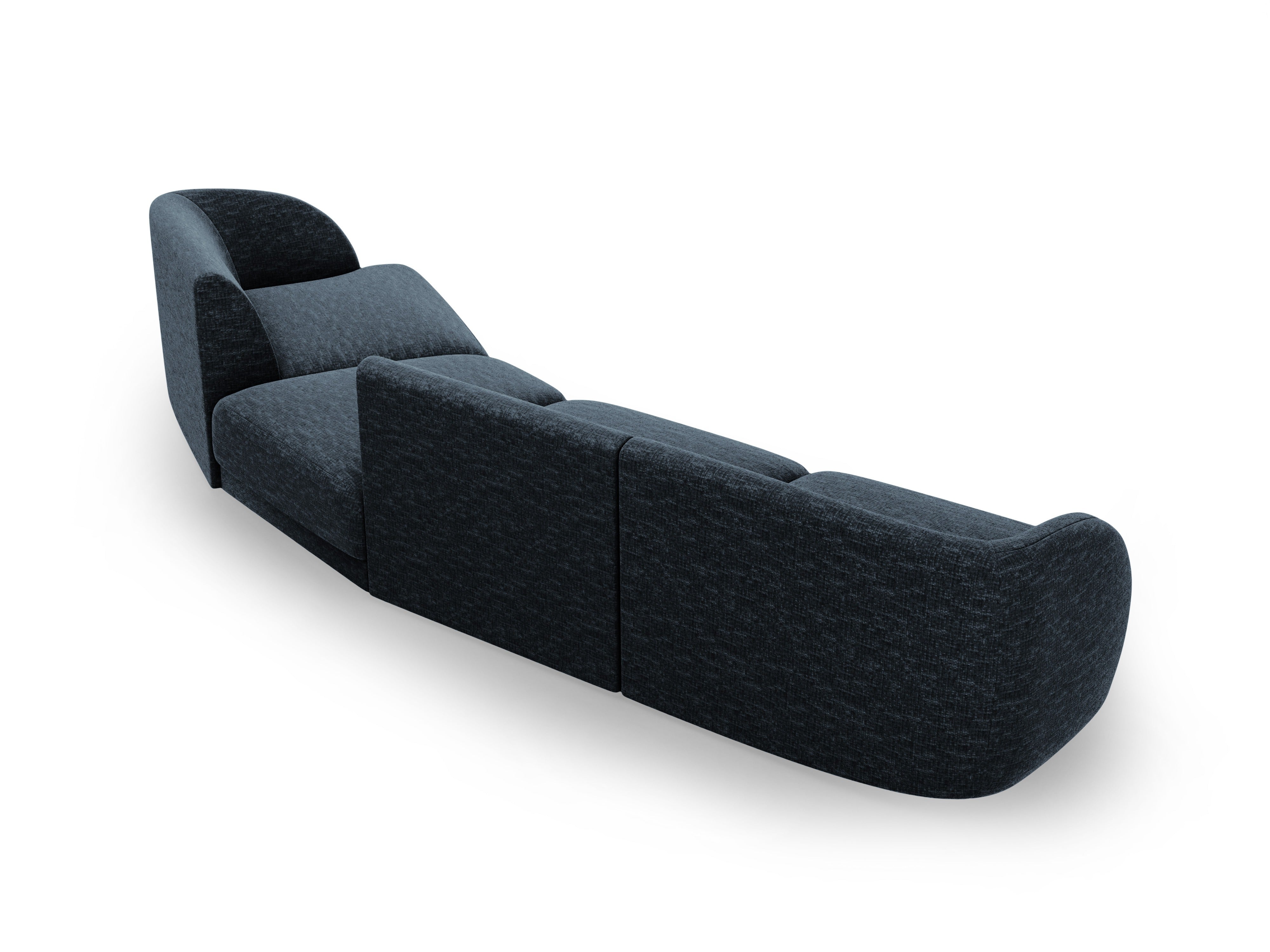 Modularsofa rechtsseitig für 6 Personen MILEY königsblau samtig
