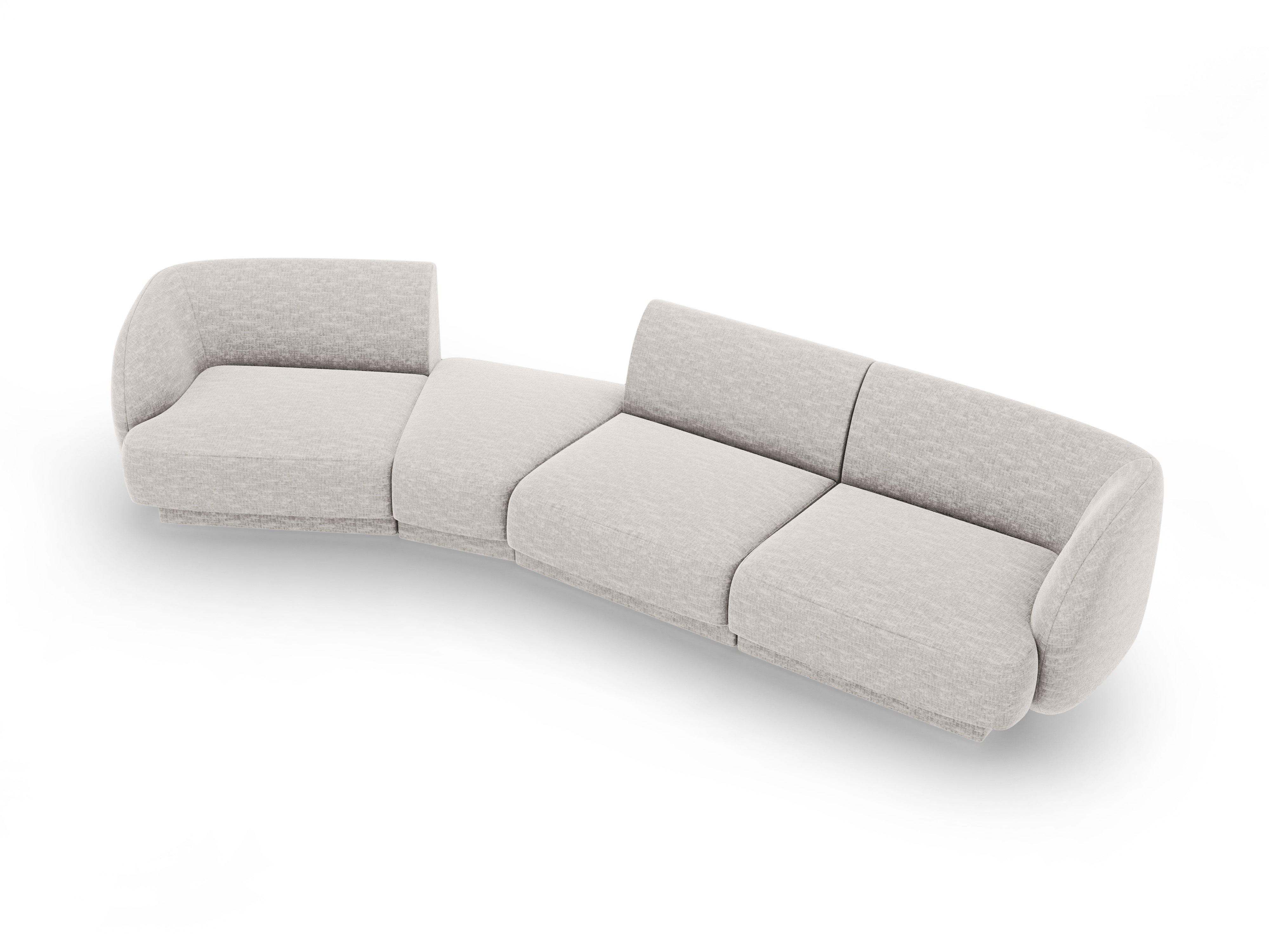 Sofa modułowa lewostronna 6-osobowa MILEY szary szenil