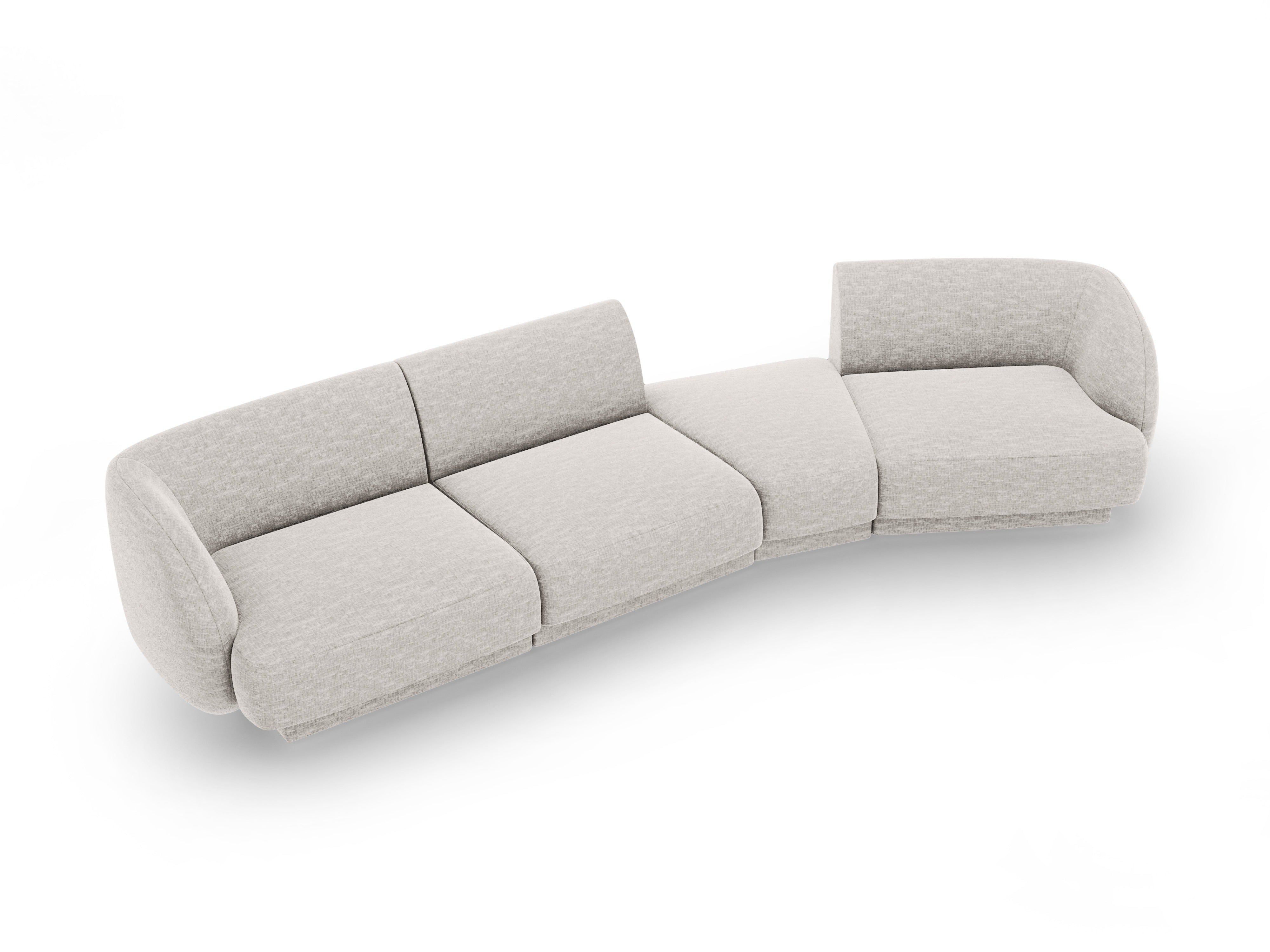Sofa modułowa prawostronna 6-osobowa MILEY szary szenil