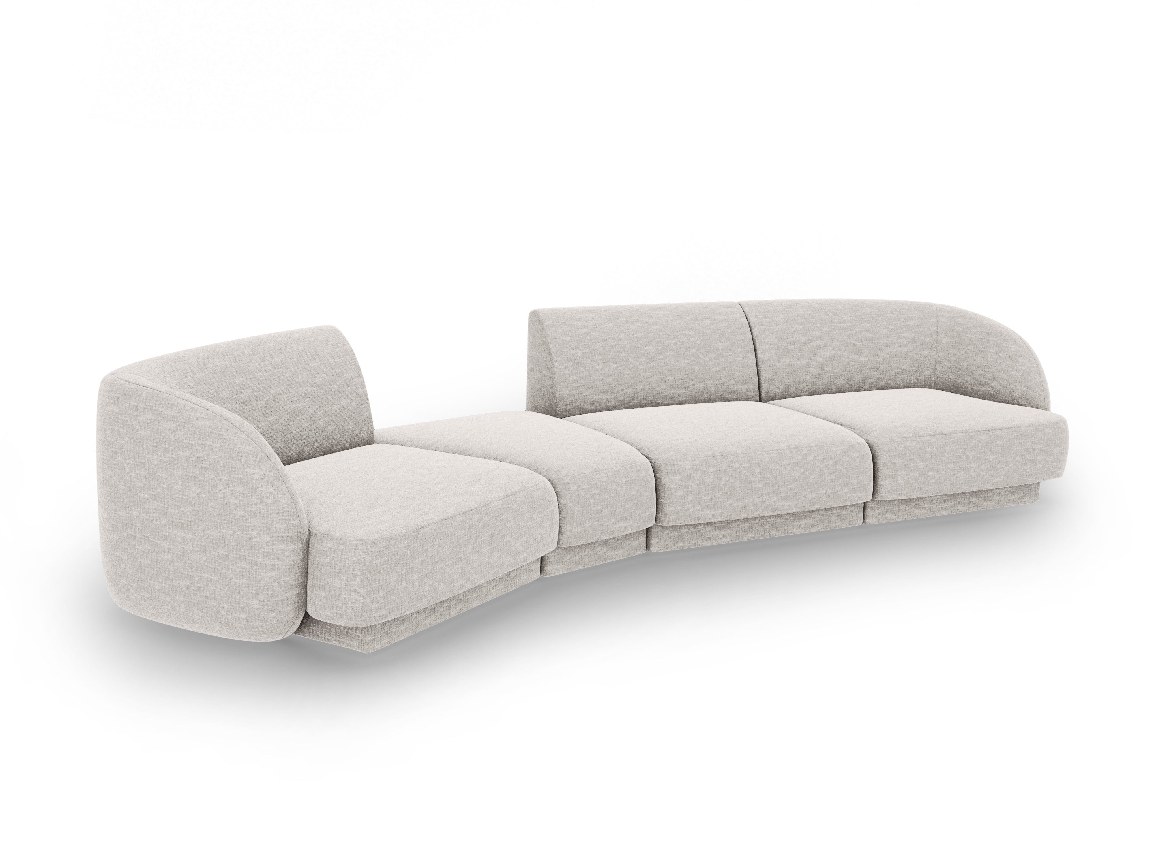 Sofa modułowa lewostronna 6-osobowa MILEY szary szenil