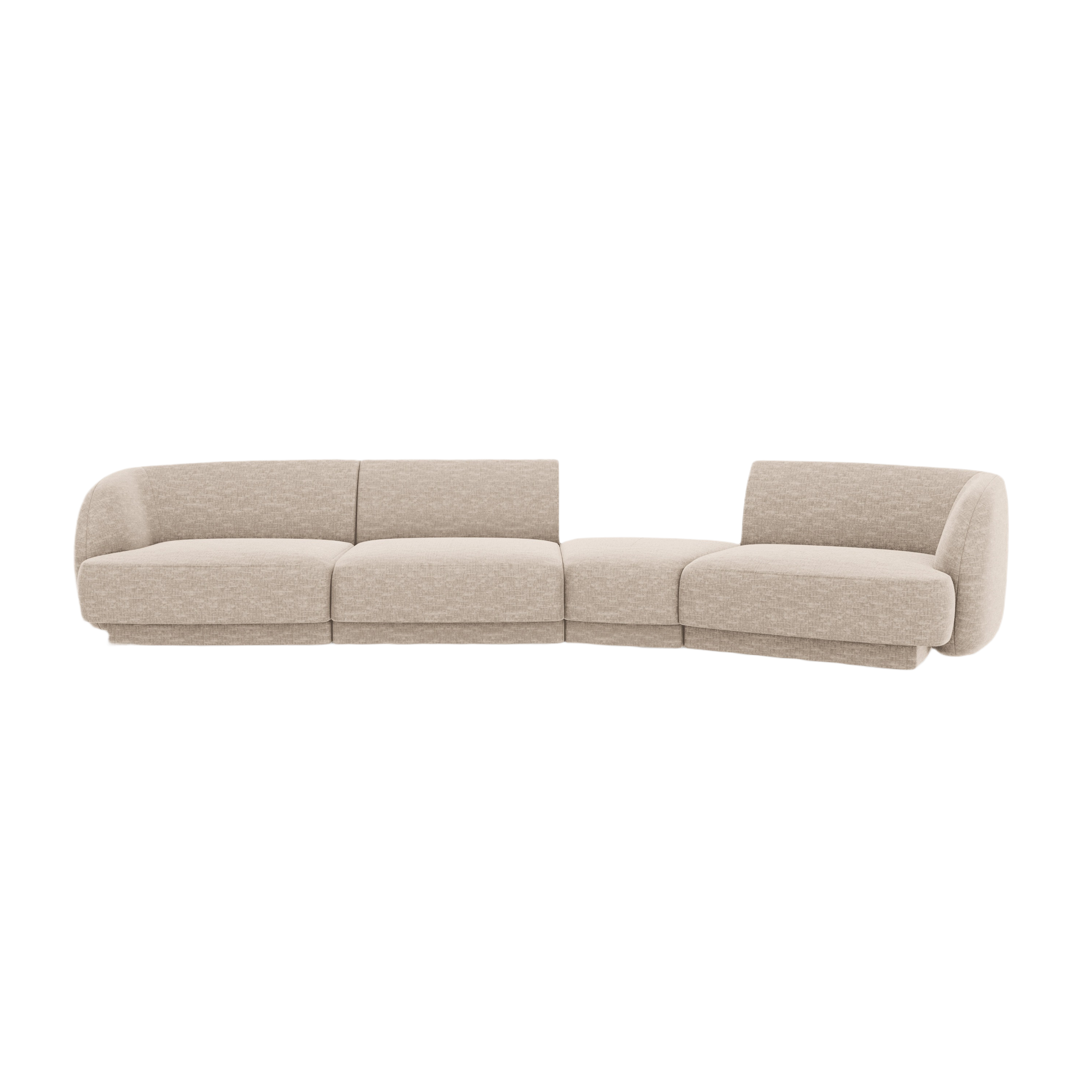 Right-facing modular sofa for 6 people MILEY beige chenille