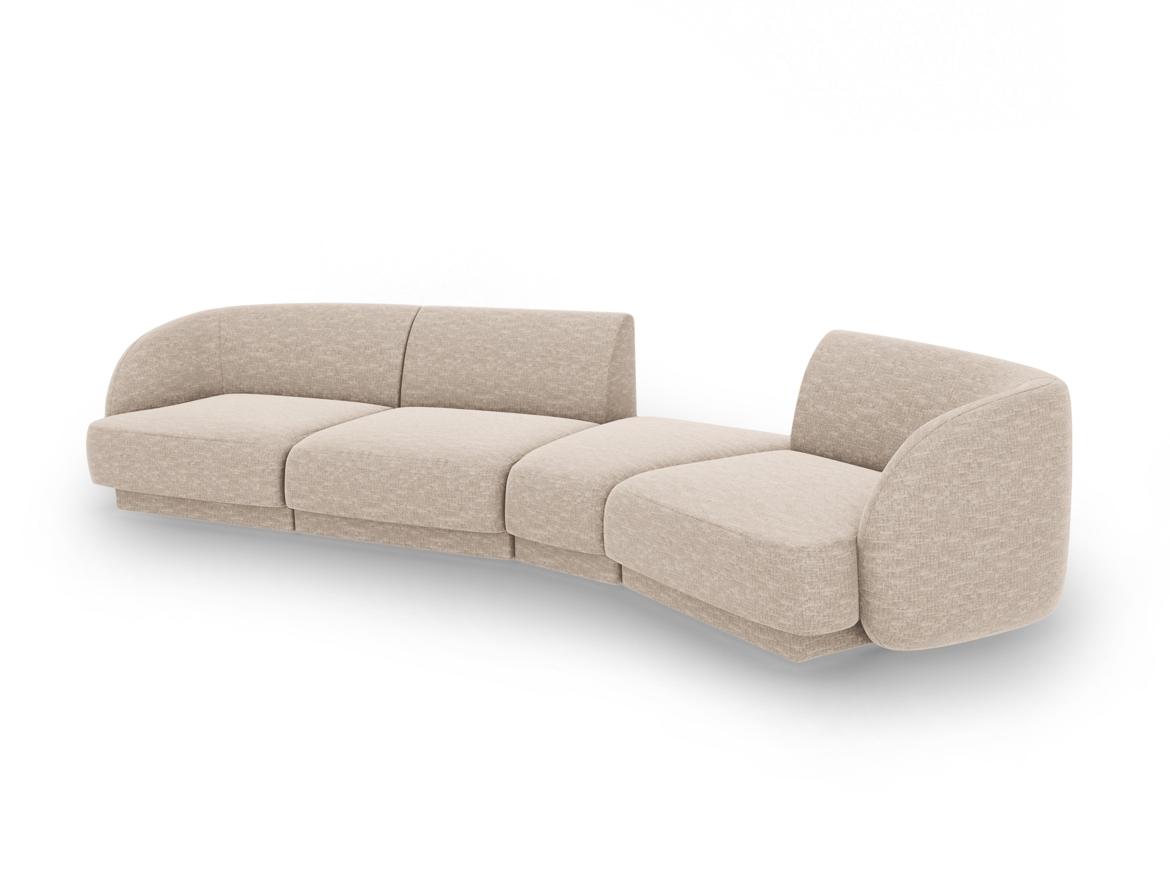 Right-facing modular sofa for 6 people MILEY beige chenille