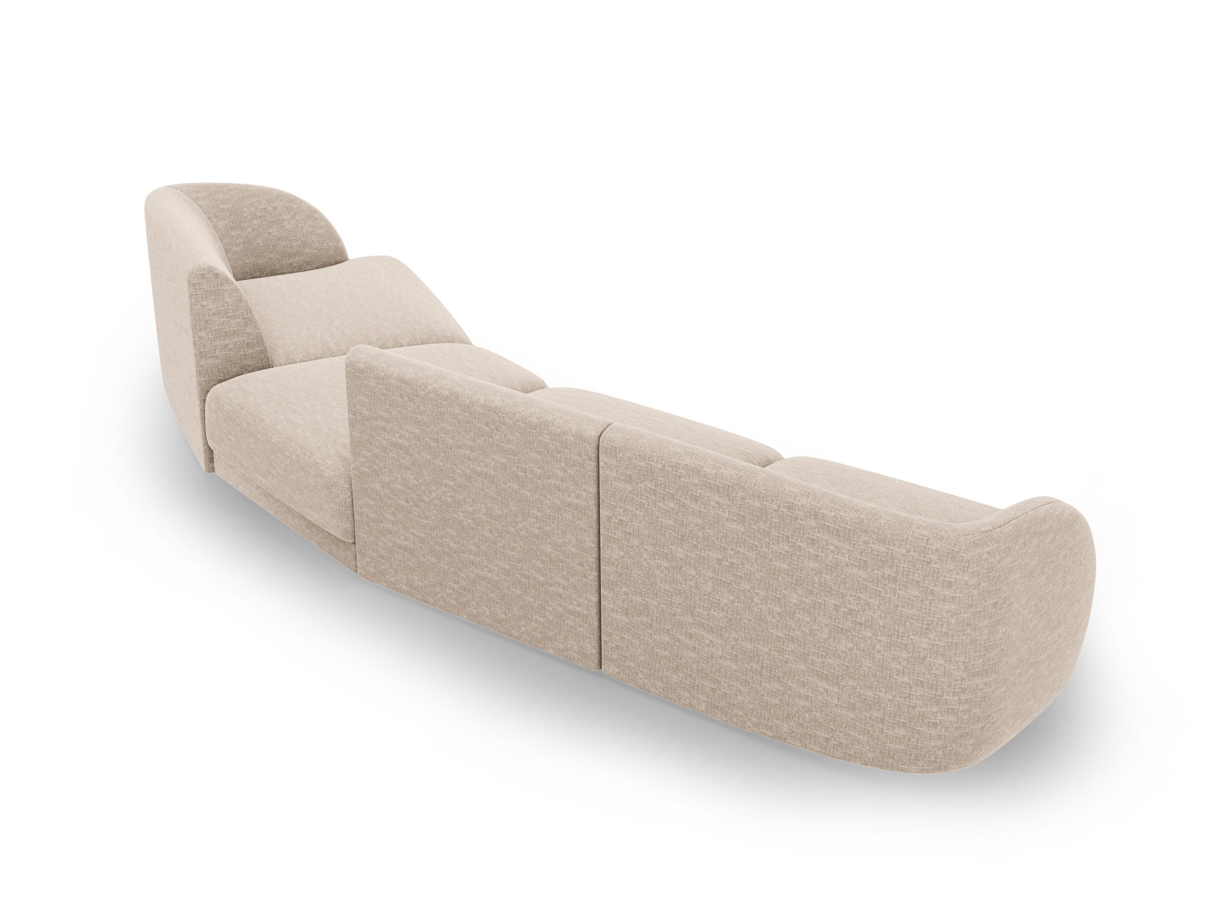 Right-facing modular sofa for 6 people MILEY beige chenille