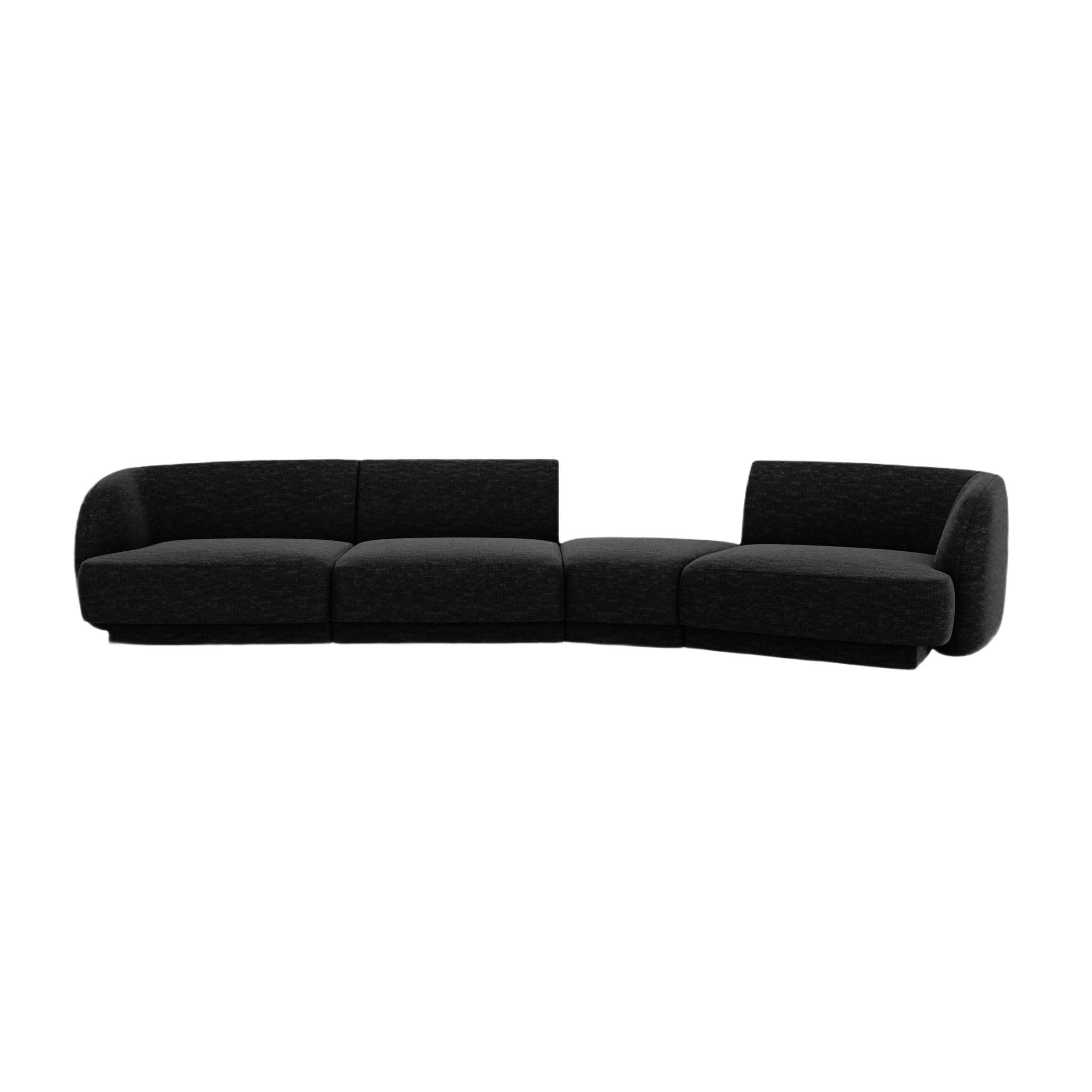 Sofa modułowa prawostronna 6-osobowa MILEY czarny szenil