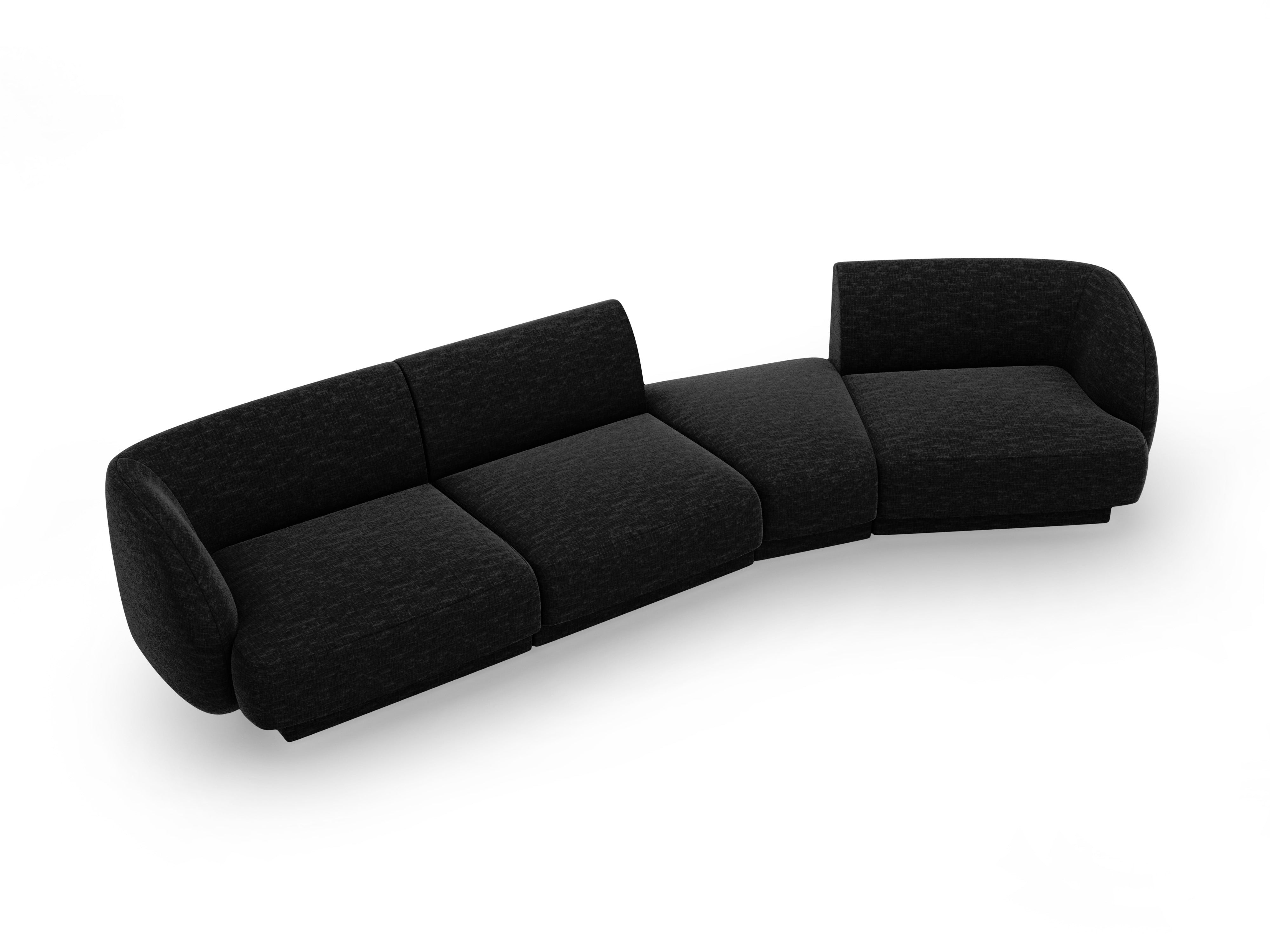 Sofa modułowa prawostronna 6-osobowa MILEY czarny szenil