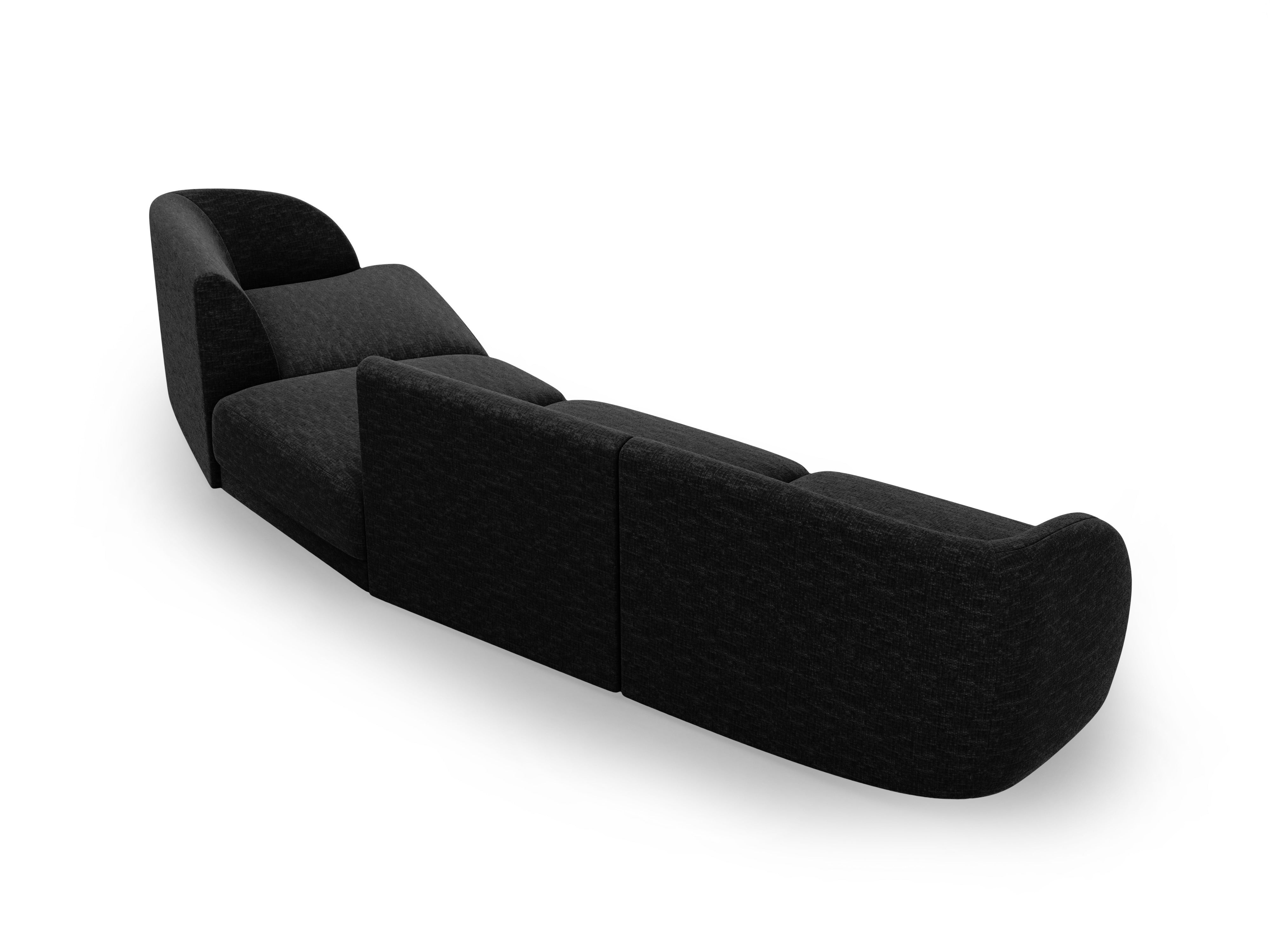 Sofa modułowa prawostronna 6-osobowa MILEY czarny szenil