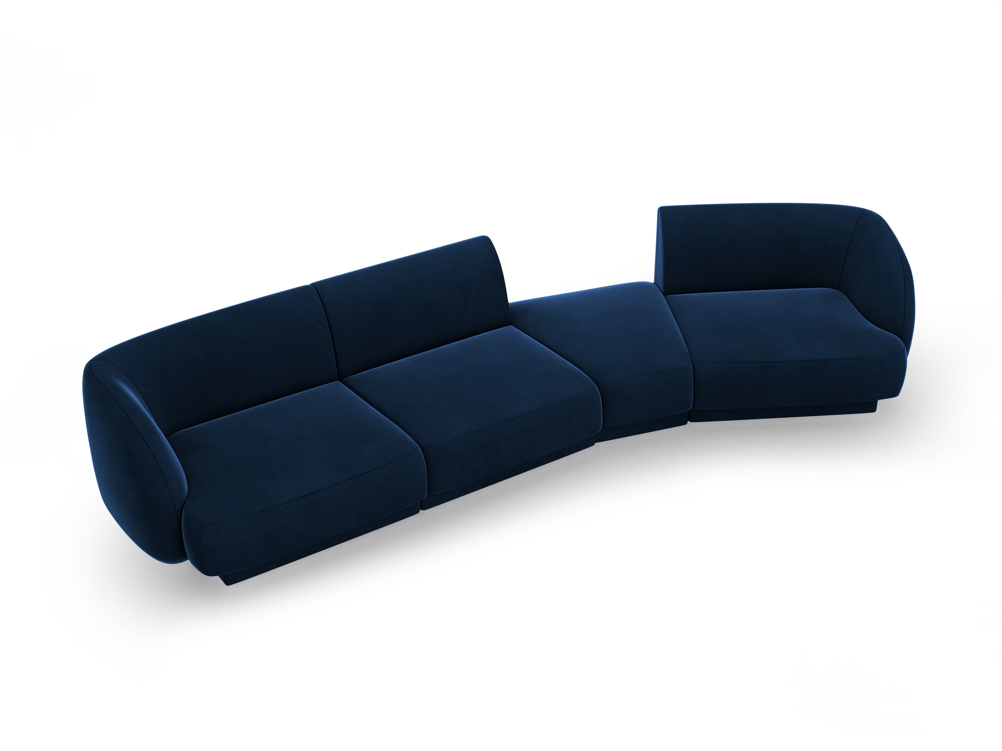 Sofa modułowa prawostronna 6-osobowa aksamitna MILEY granat królewski