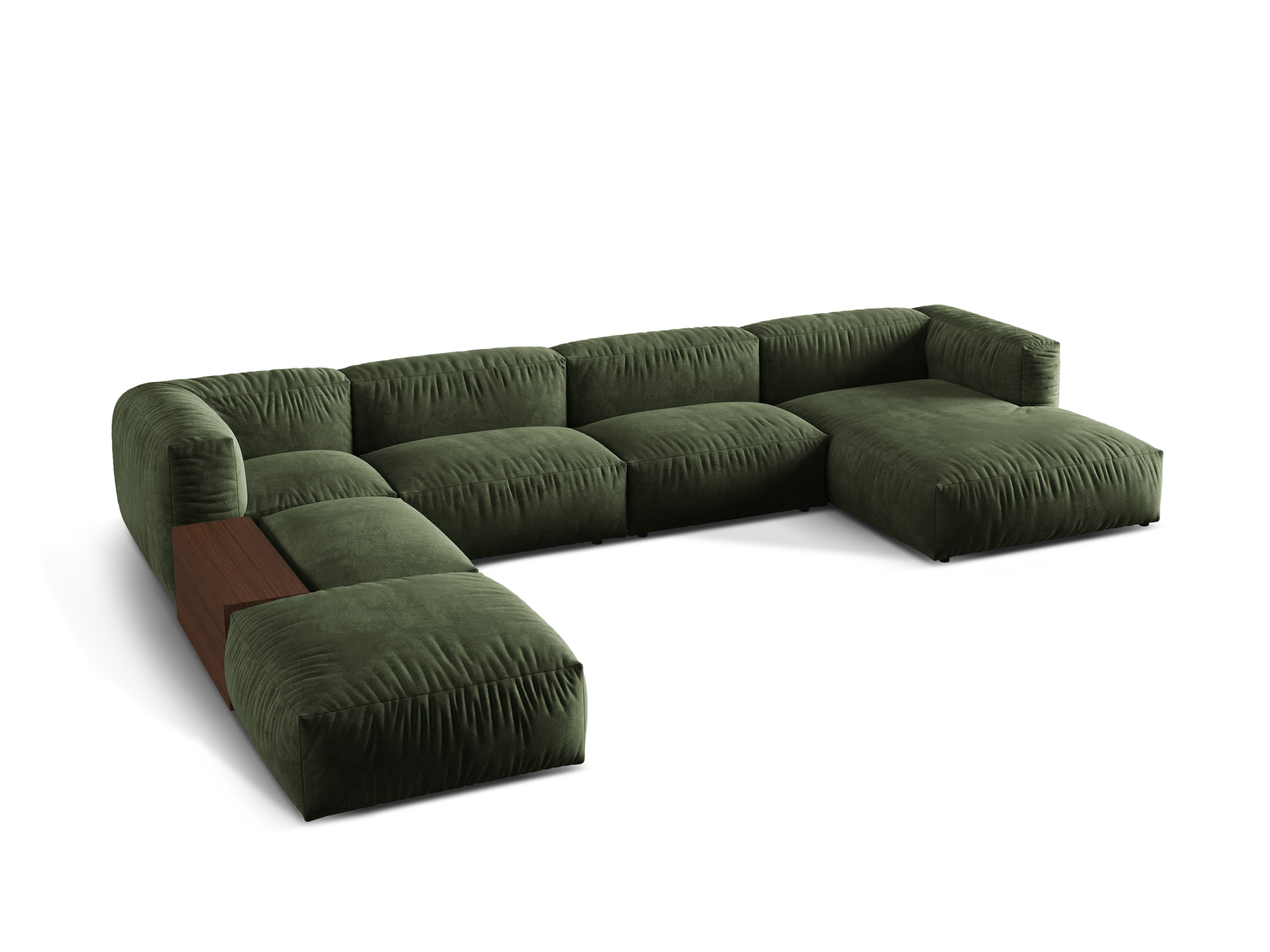 Links -Hand -Ecke Velvet Panoramic Martina Zielony