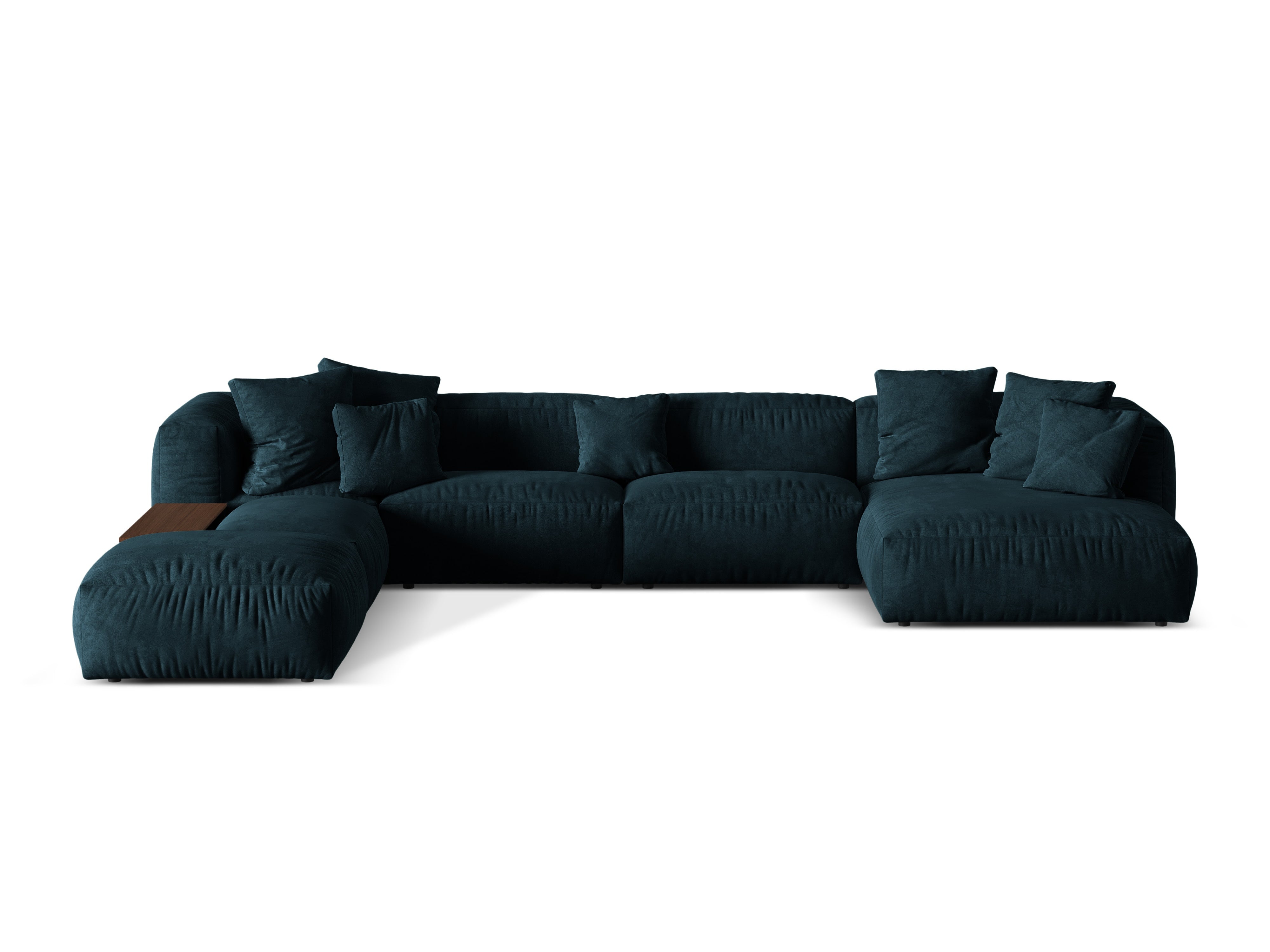 Links -Hand -Eck -Samt Panoramic Martin Navy Blue Benziner