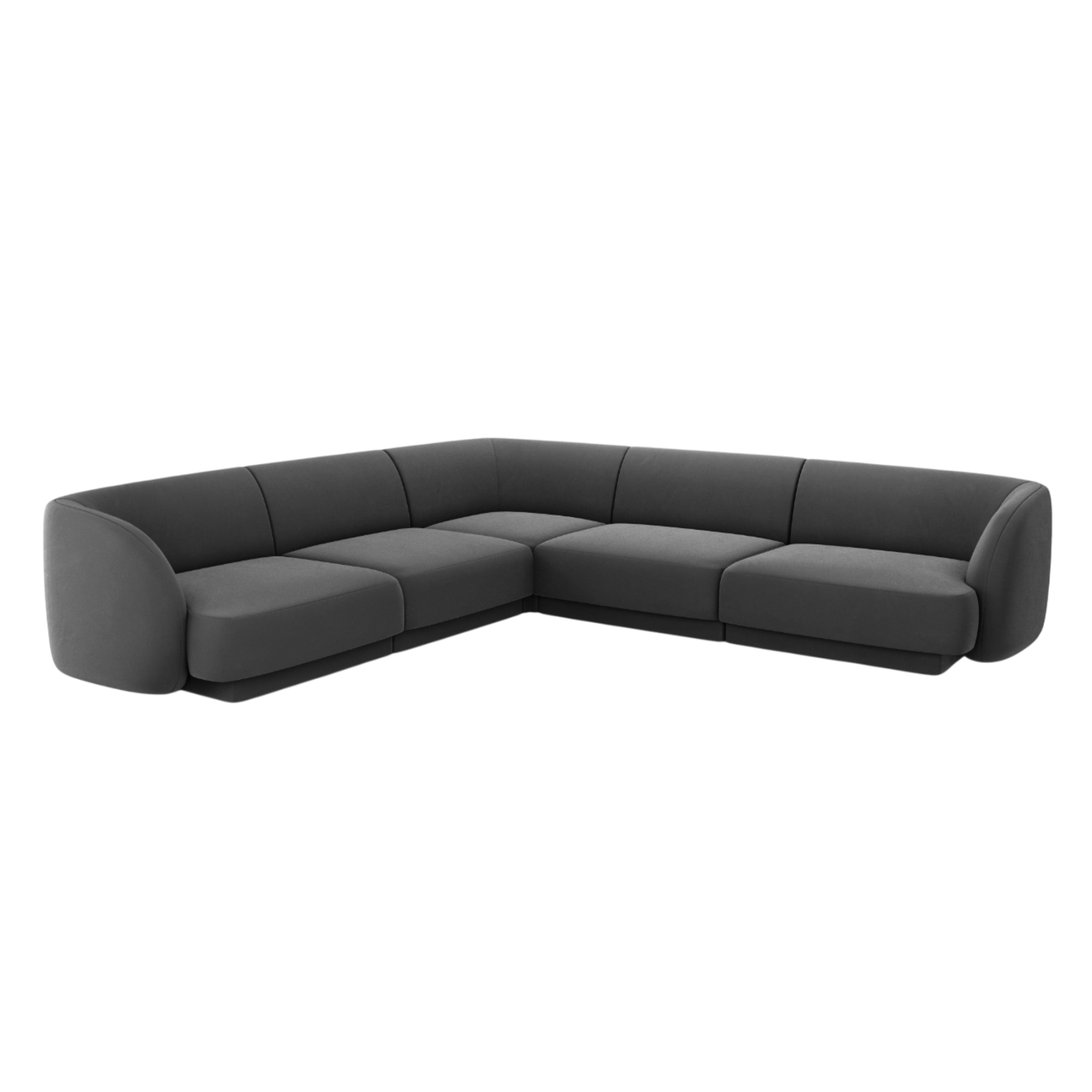 Velvet corner sofa for 5 people MILEY dark gray [Monika corrected]