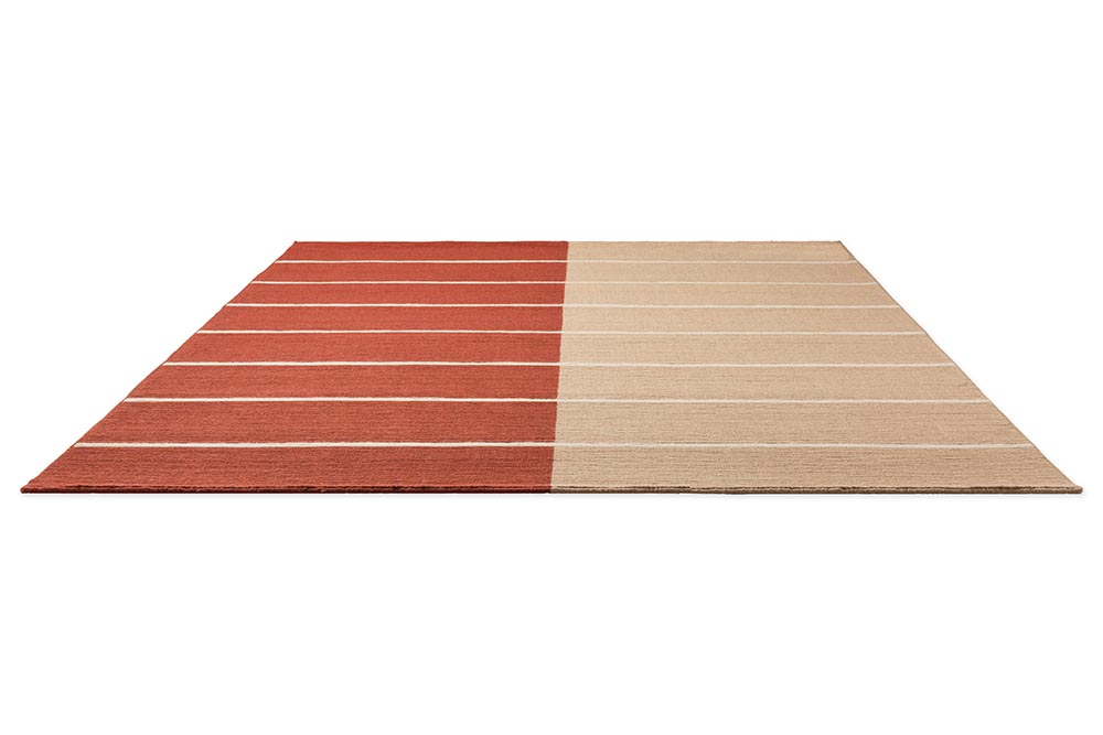 Tiibet beige-rotes Wollteppich