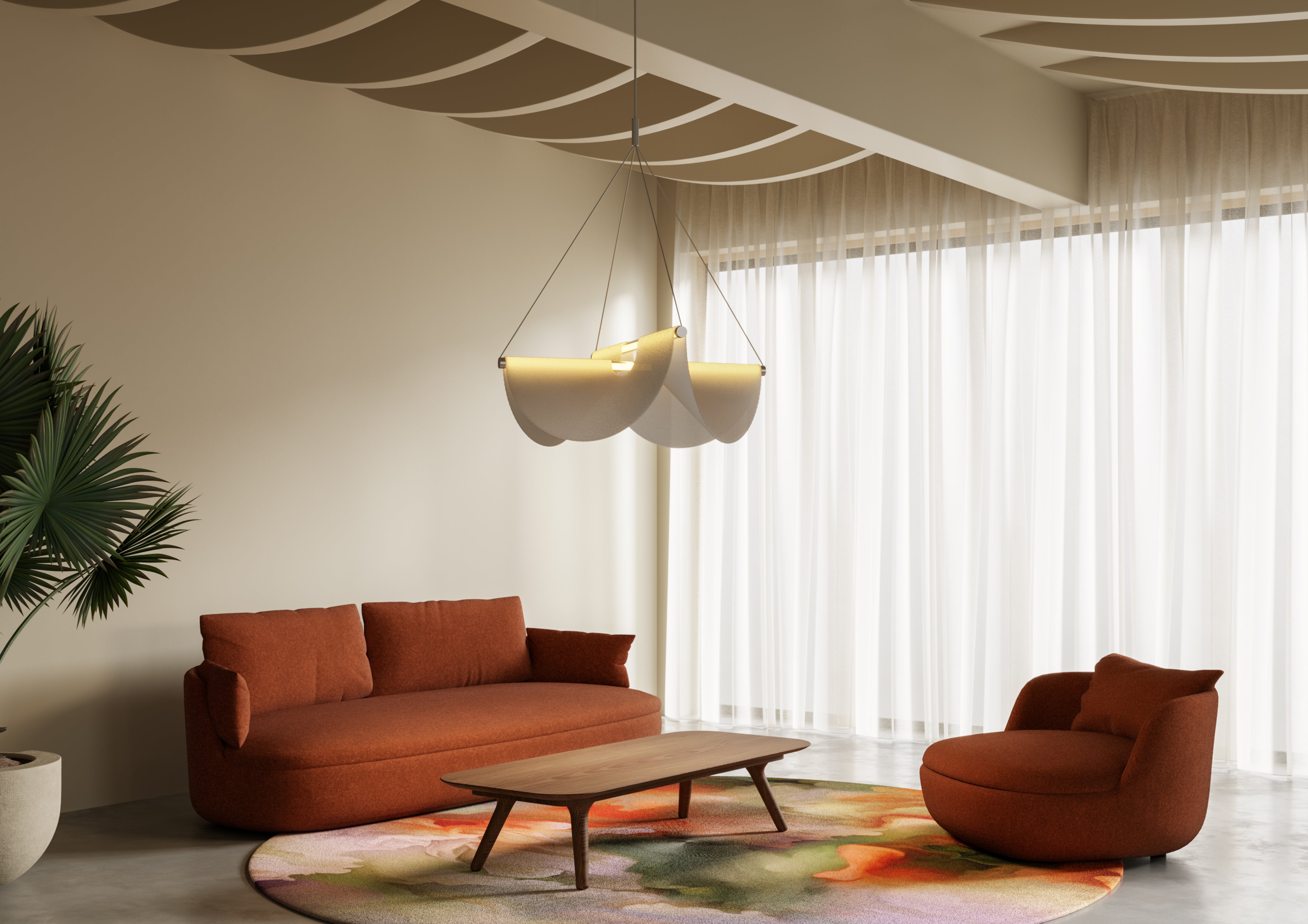 Drape Light hanging lamp draped fabric