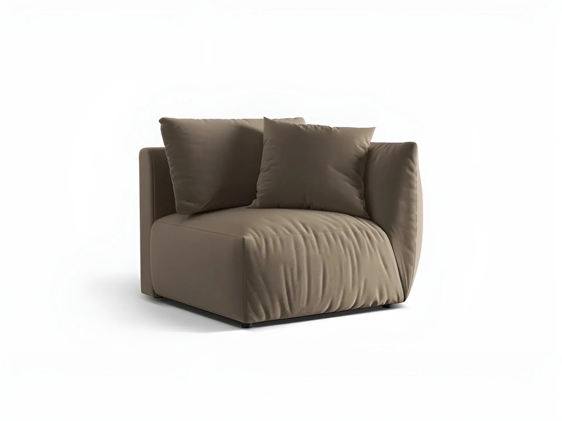 Sofa modułowa aksamitna CHRIS - element prawostronny jasnobrązowy