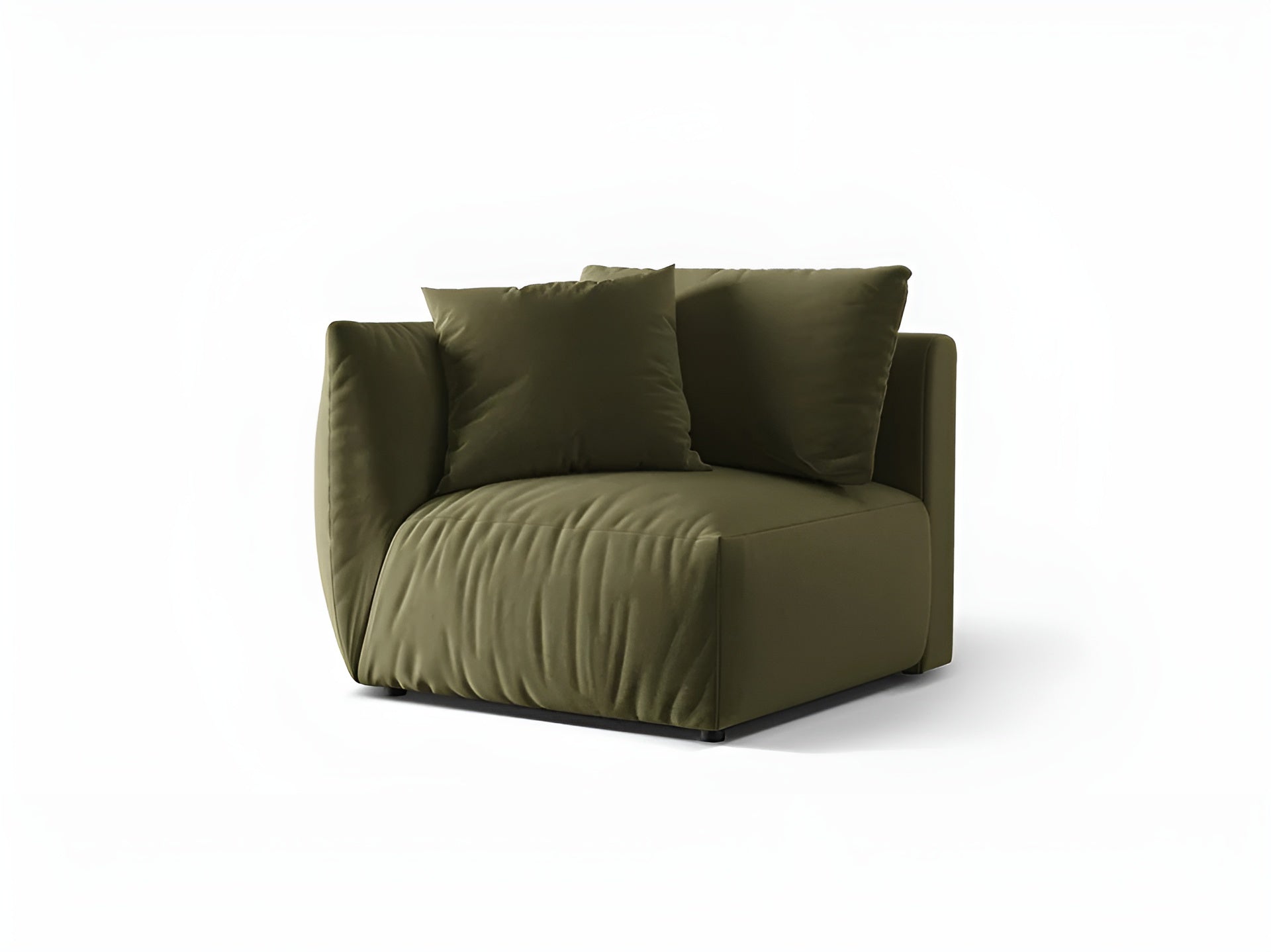 Sofa modułowa aksamitna CHRIS - element lewostronny jasnozielony