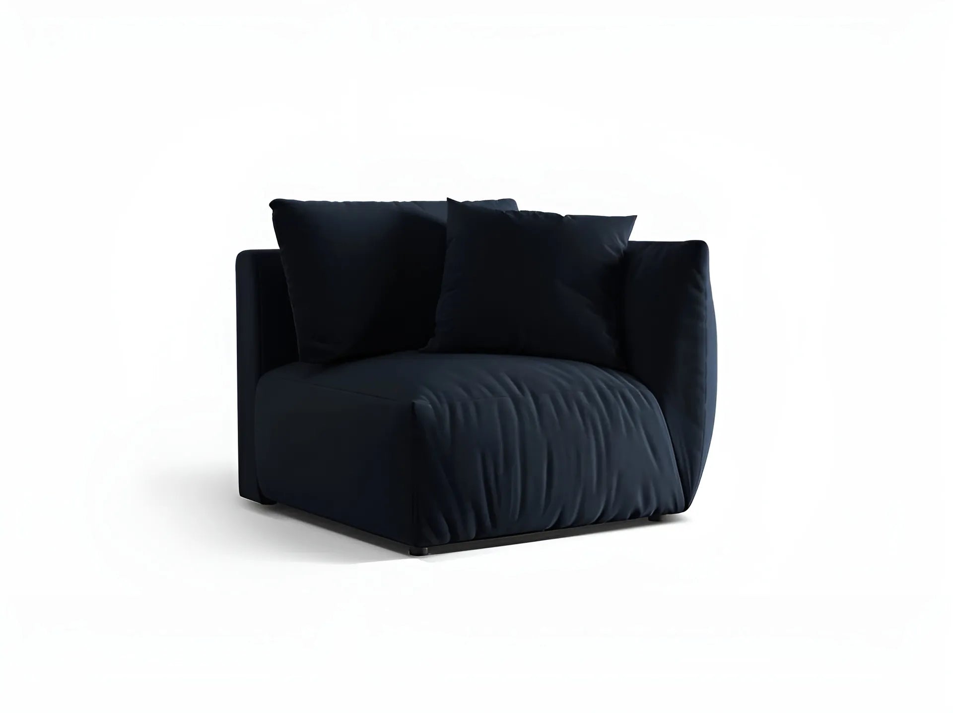 Sofa modułowa aksamitna CHRIS - element prawostronny granat królewski