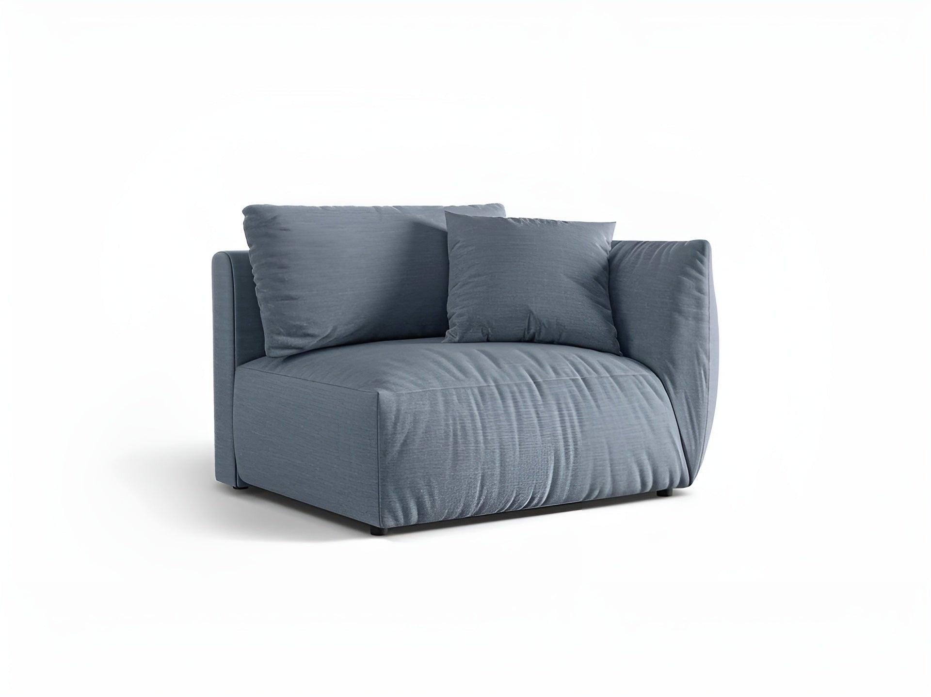 Sofa modułowa CHRIS - element szeroki prawostronny jasnoniebieski szenil