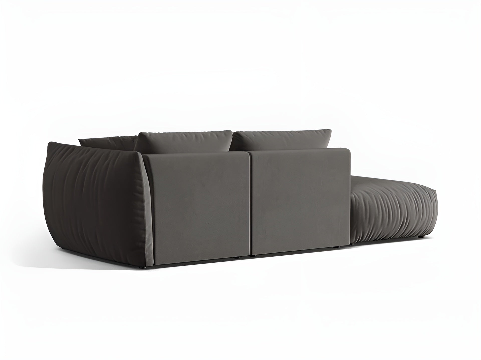 Left-facing 3-seater velvet modular sofa CHRIS dark gray