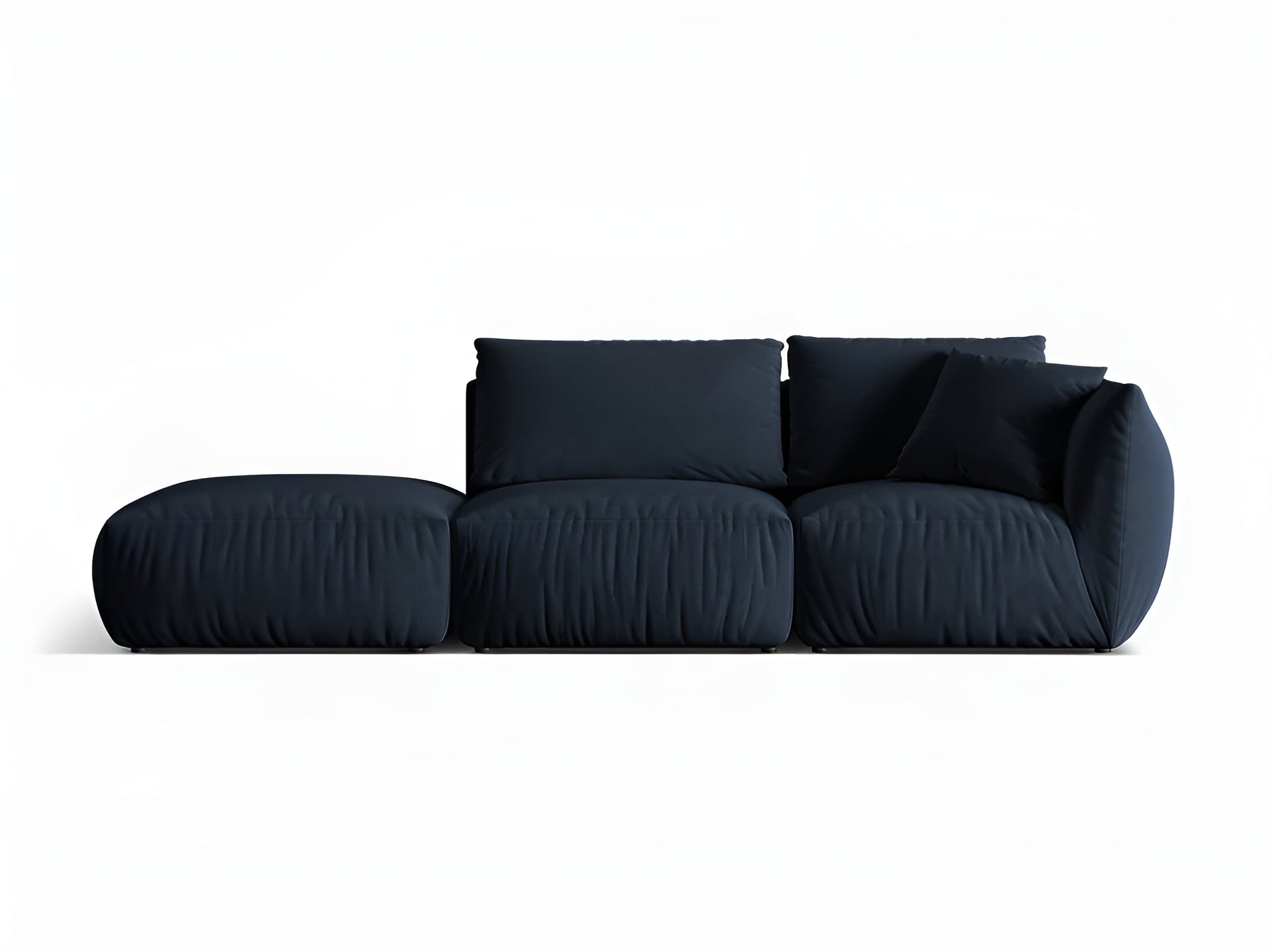 Sofa modułowa aksamitna 3-osobowa lewostronna CHRIS granat królewski