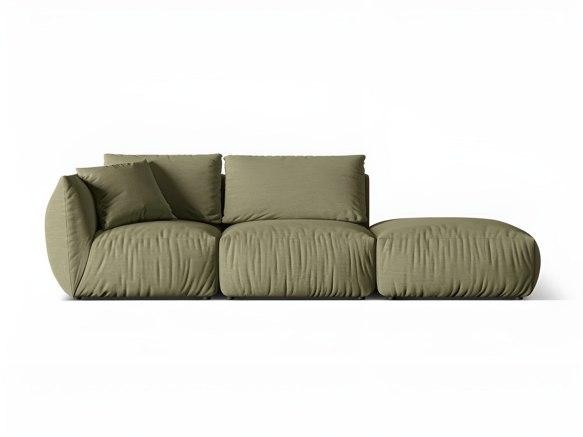 Sofa modułowa 3-osobowa prawostronna CHRIS jasnozielony szenil