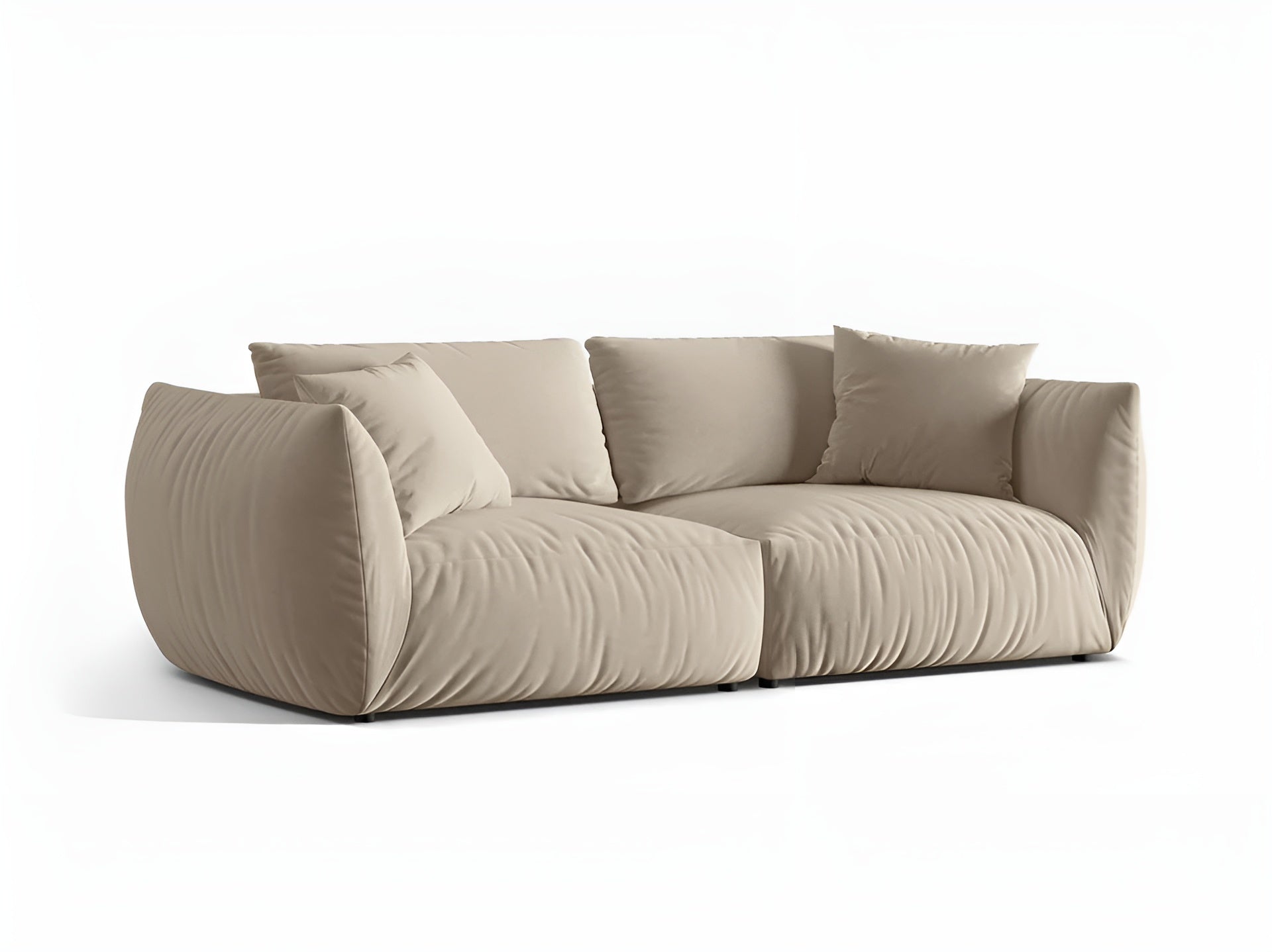 Sofa aksamitna 4-osobowa CHRIS ecru